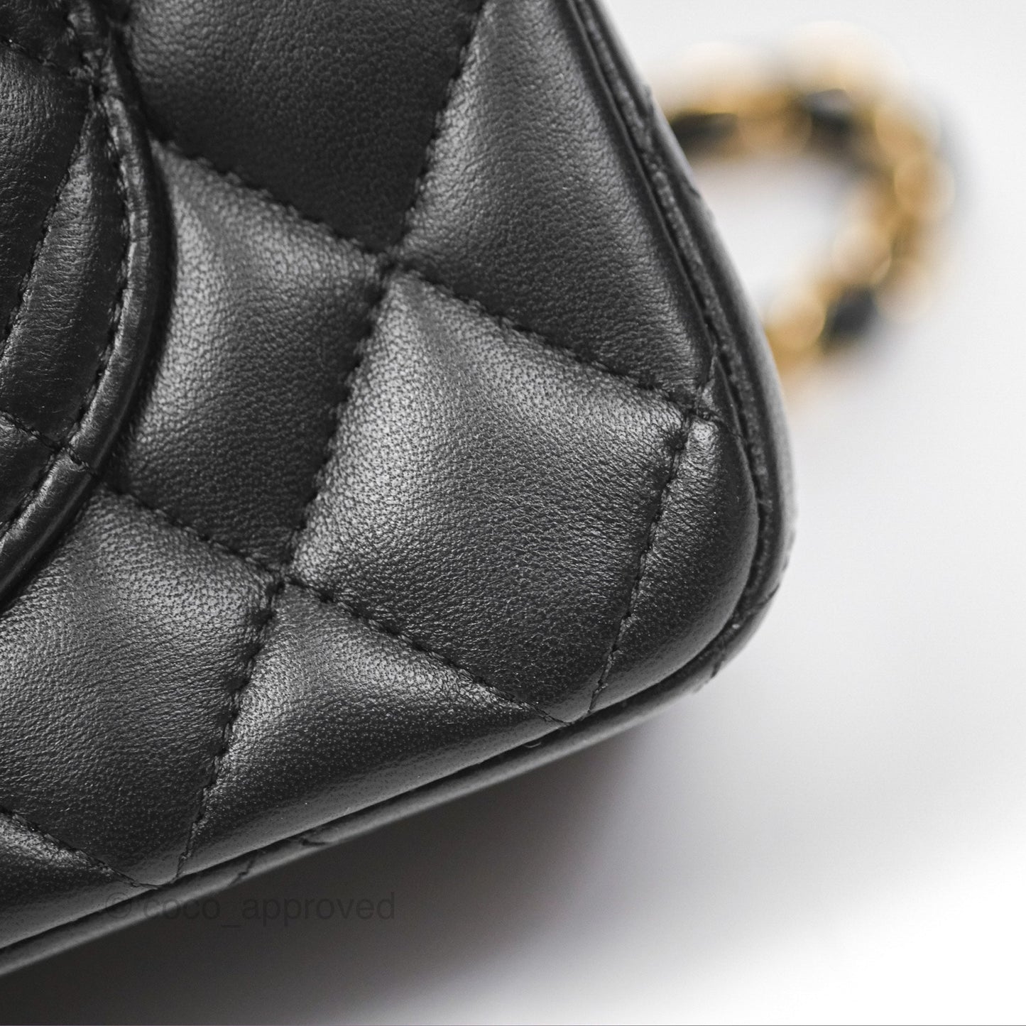 Chanel Small Classic Flap Quilted Black Lambskin Gold Hardware