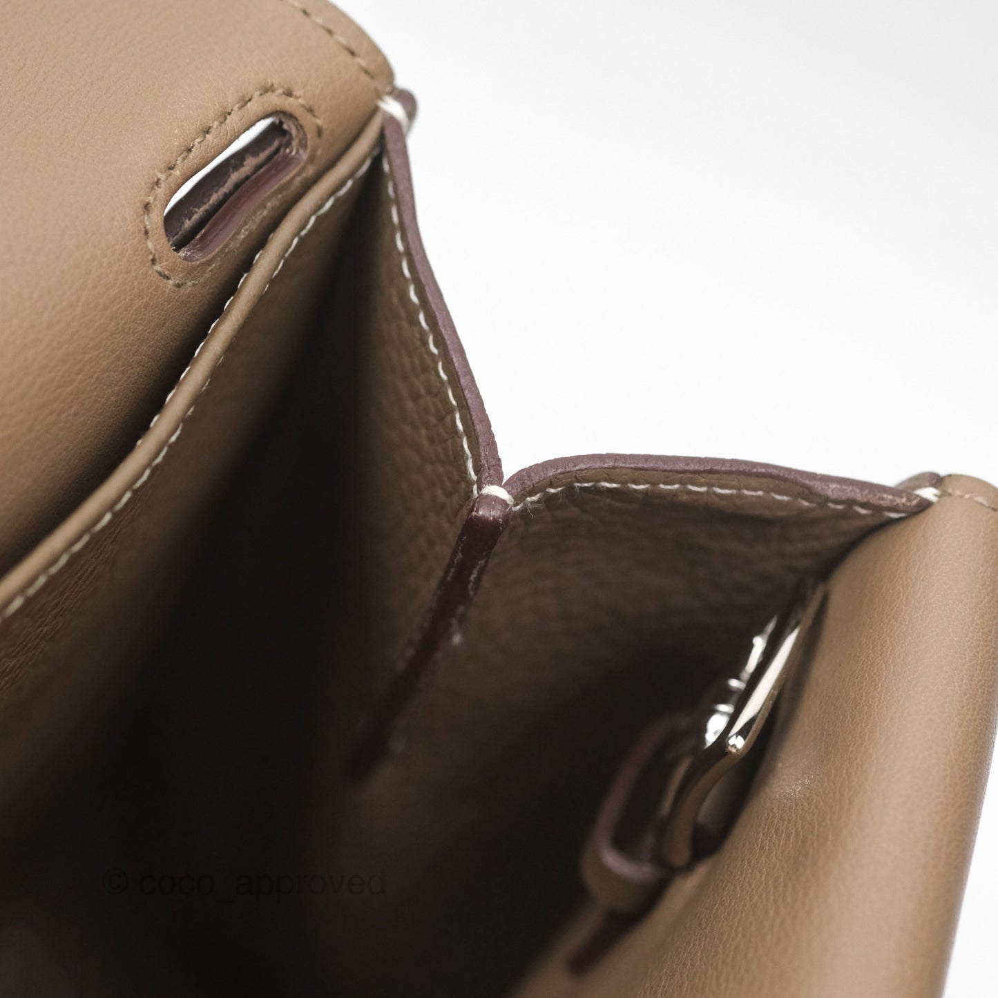 Hermès Halzan 31 Etoupe Clemence Palladium Hardware