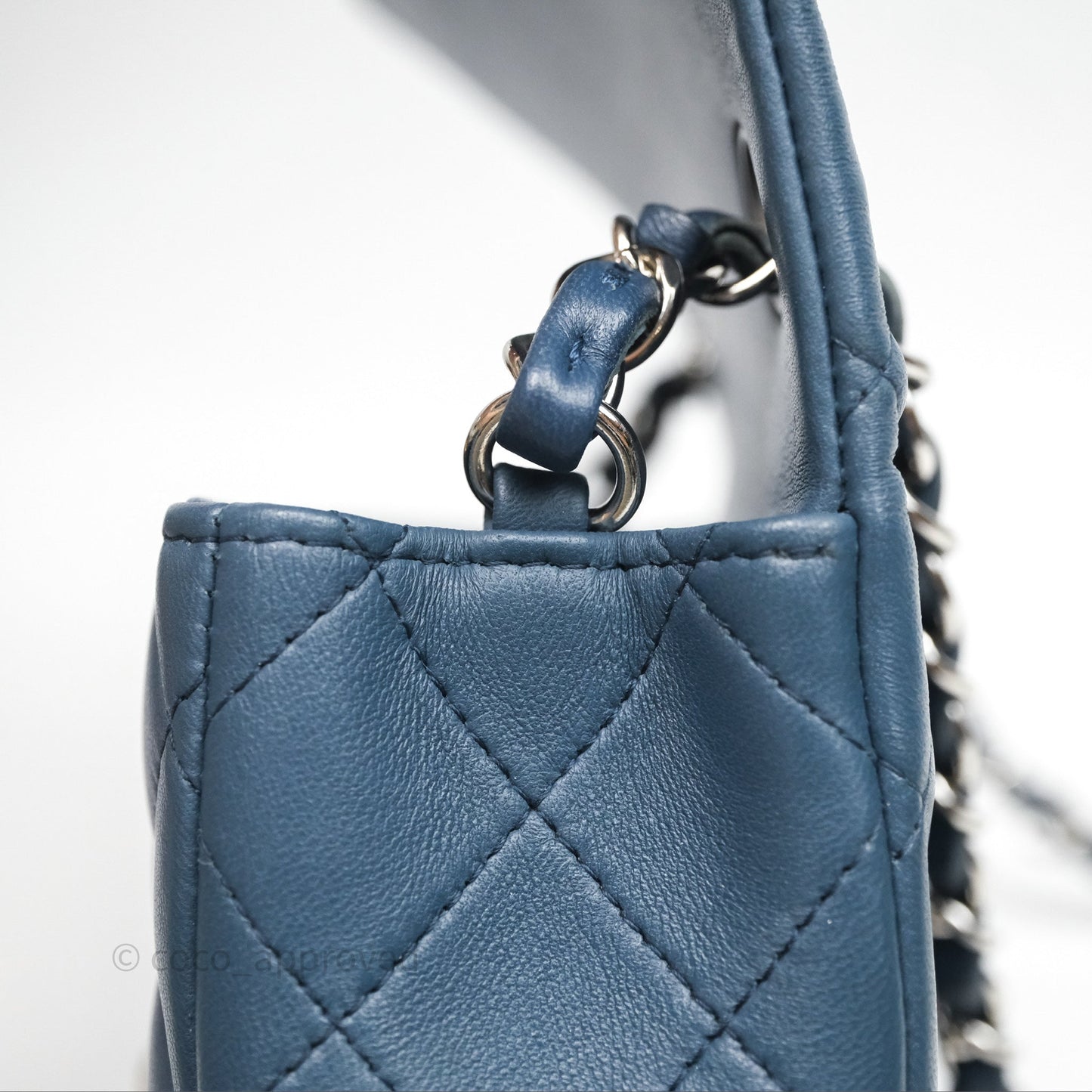 Chanel Quilted Mini Rectangular Navy Lambskin Silver Hardware