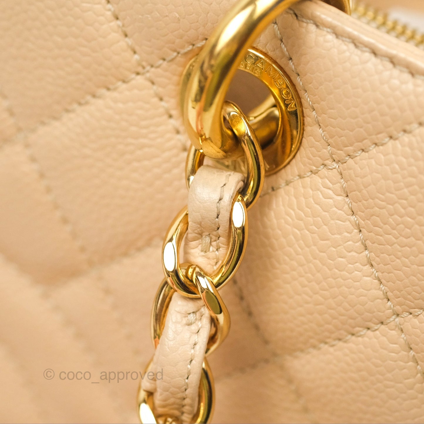 Chanel GST Beige Caviar Gold Hardware