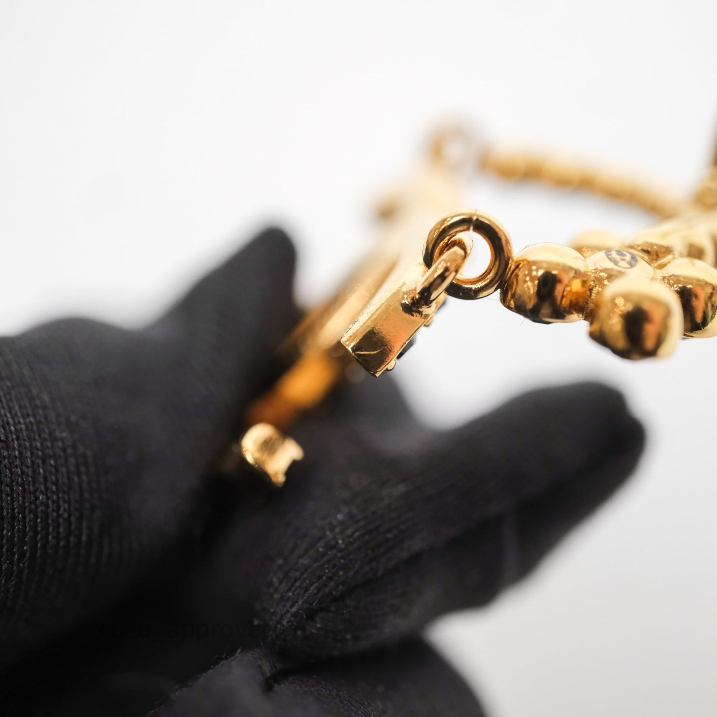Chanel Black Crystal CC Floral Earrings Gold Tone 23A