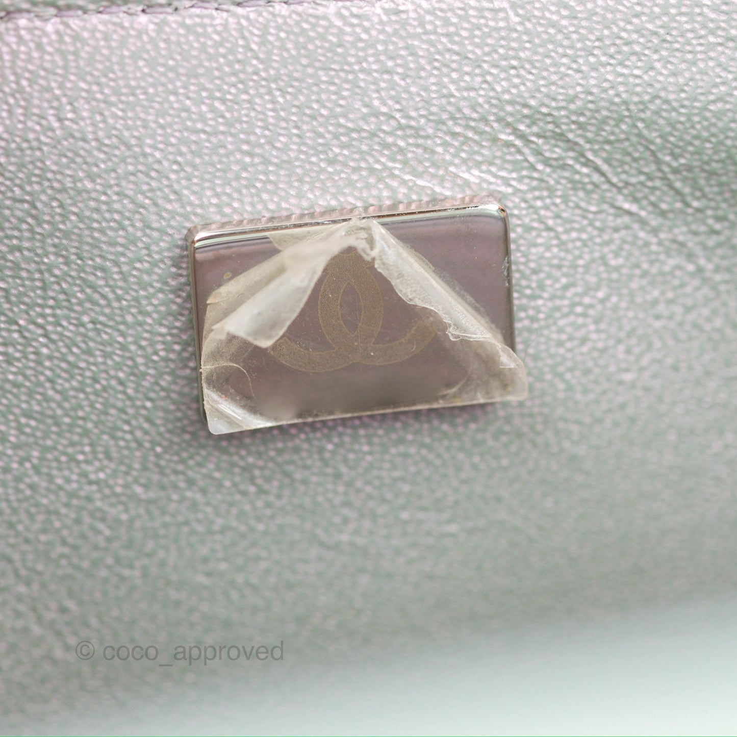 Chanel Mini Square Quilted Iridescent Lilac Silver Hardware 21K