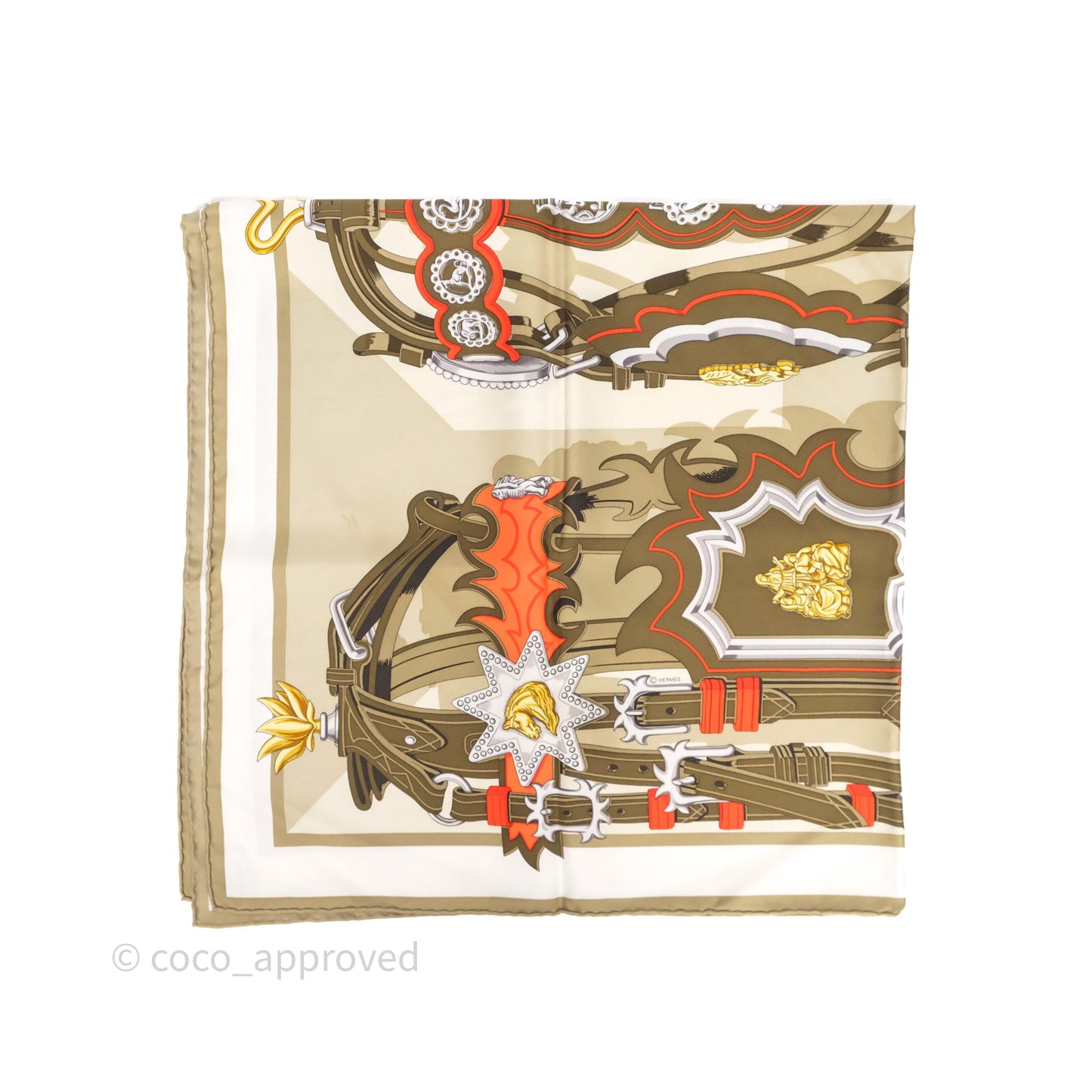 Hermes Brides Et Destin 90 Silk Scarf Vert