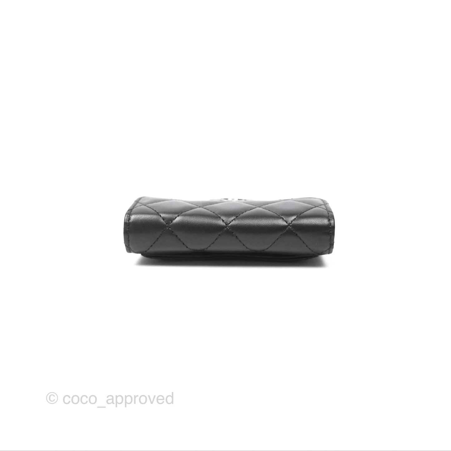 Chanel Classic Flap Coin Purse Black Lambskin Silver Hardware