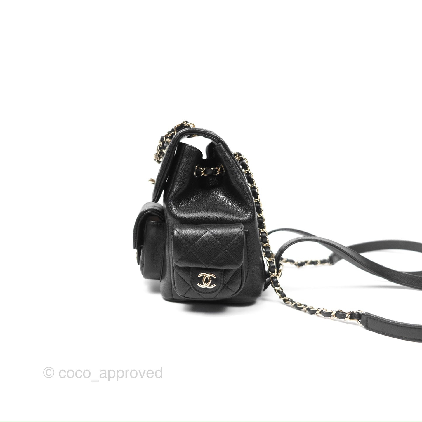 Chanel Small Duma Backpack Caviar Black Gold Hardware 23K