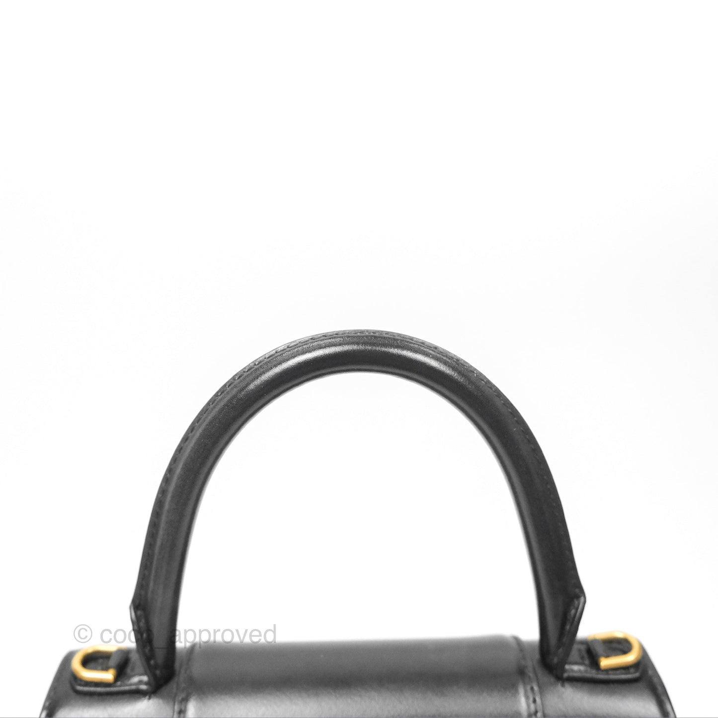 Balenciaga Small Hourglass Top Handle Bag Black Box Calfskin