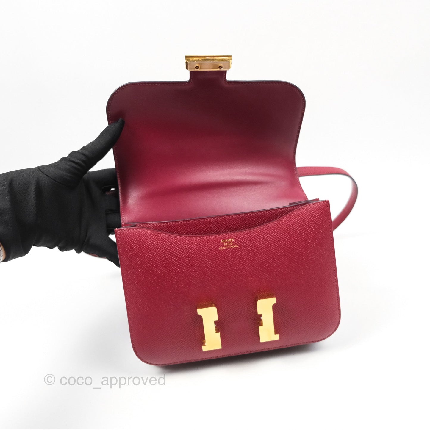 Hermès Constance Mini 18cm Rouge Grenat K1 Epsom Gold Hardware