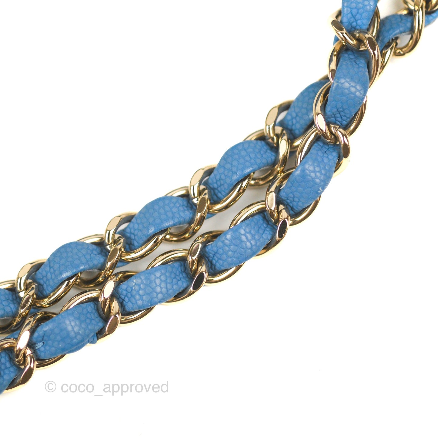 Chanel Small Classic Flap Chevron Blue Caviar Gold Hardware