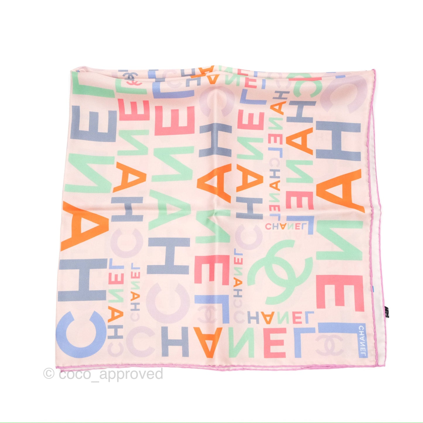 Chanel CC Logo Silk Square Scarf 90