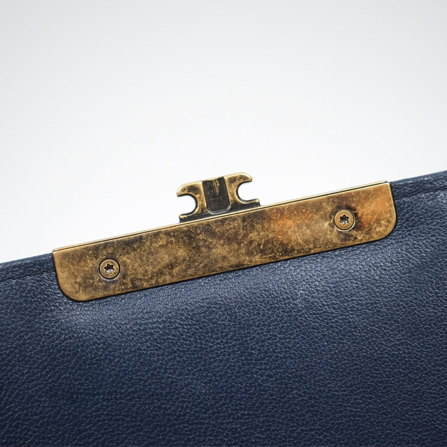 Chanel Beauty Lock Flap Bag Navy Sheepskin Aged Gold Hardware