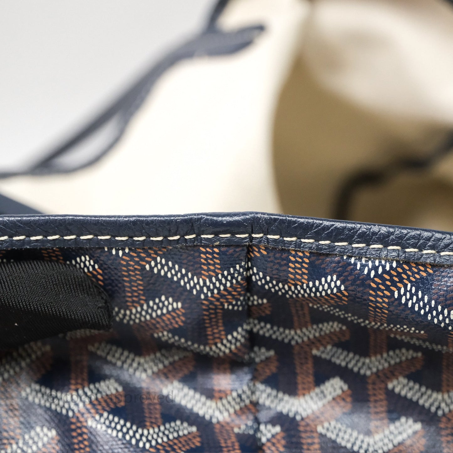 Goyard St. Louis Tote PM Navy/Tan