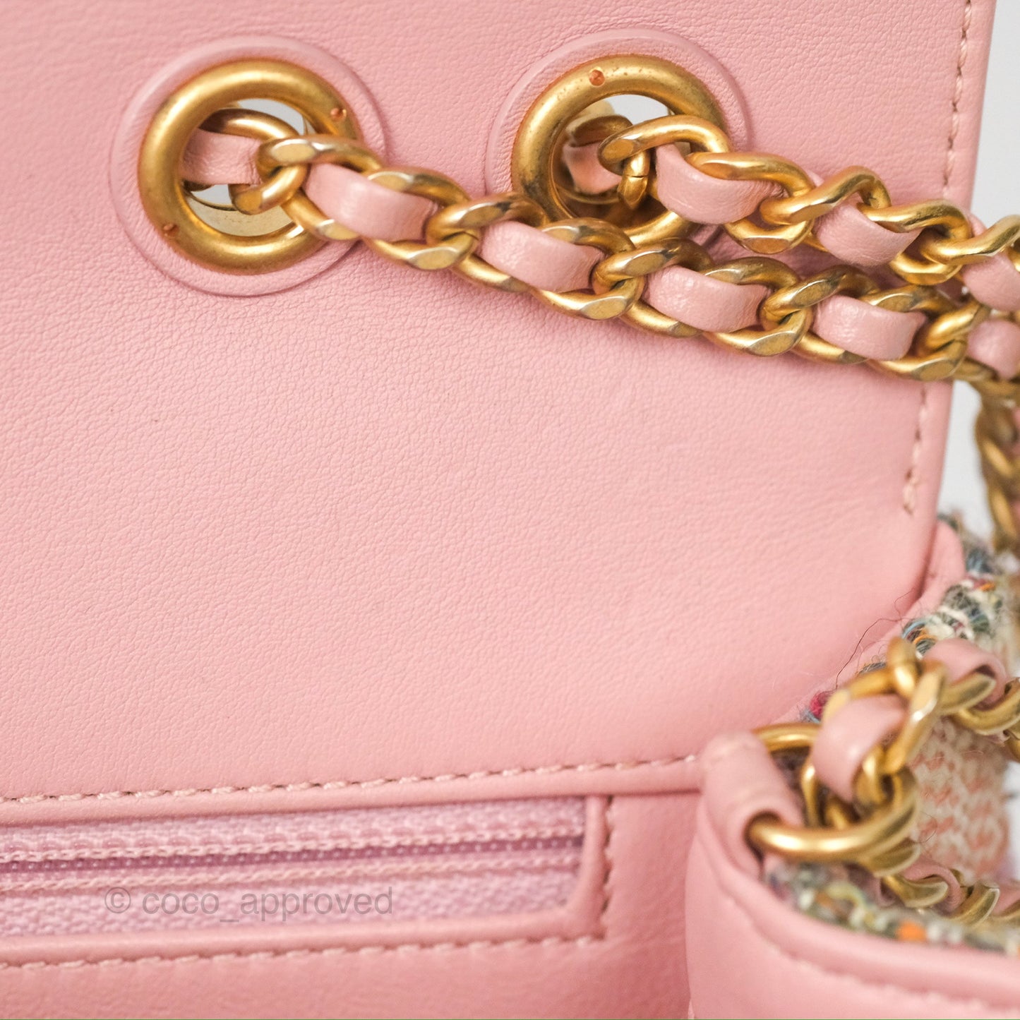 Chanel Small CC Filigree Flap Pink Tweed