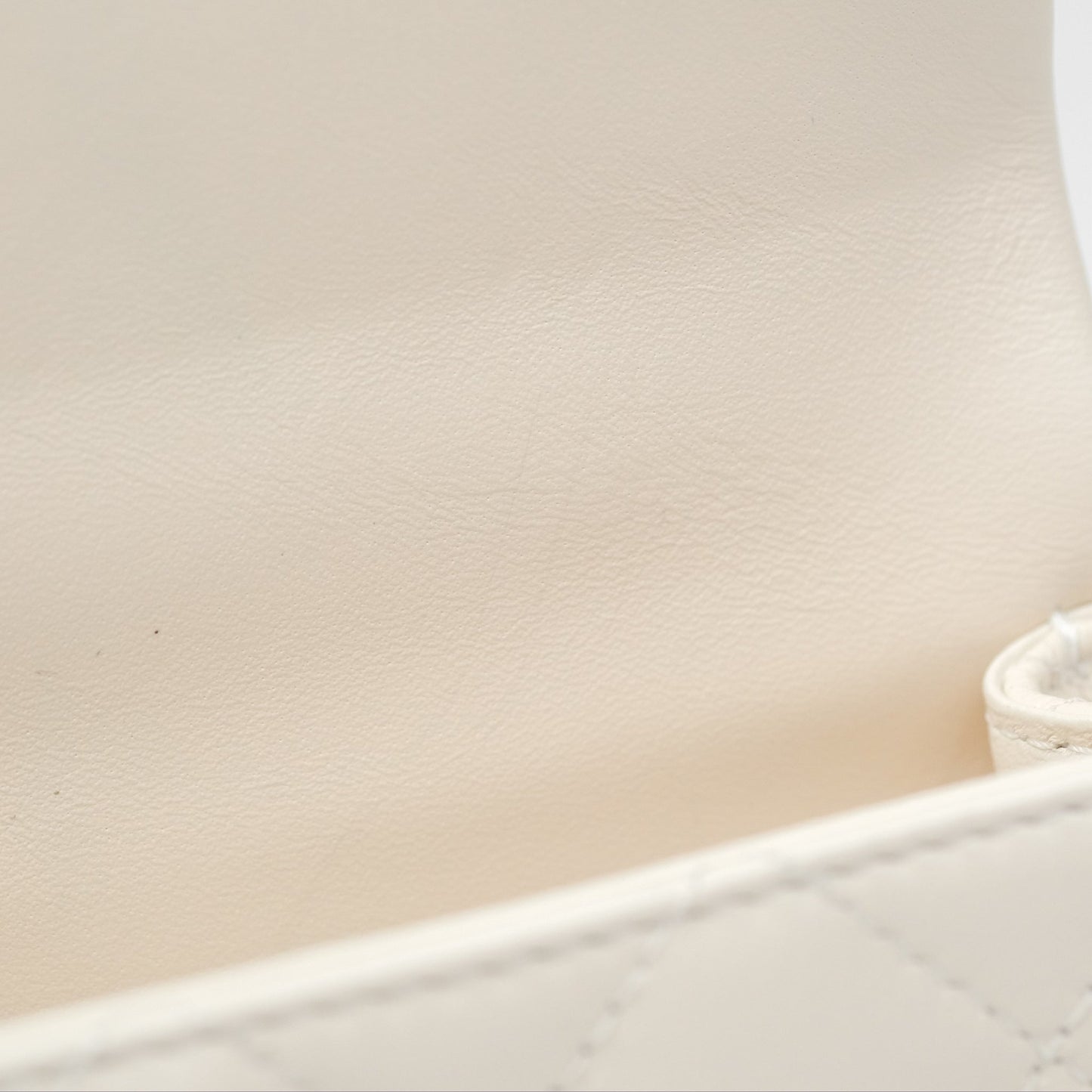 Chanel Top Handle White Lambskin Gold Hardware