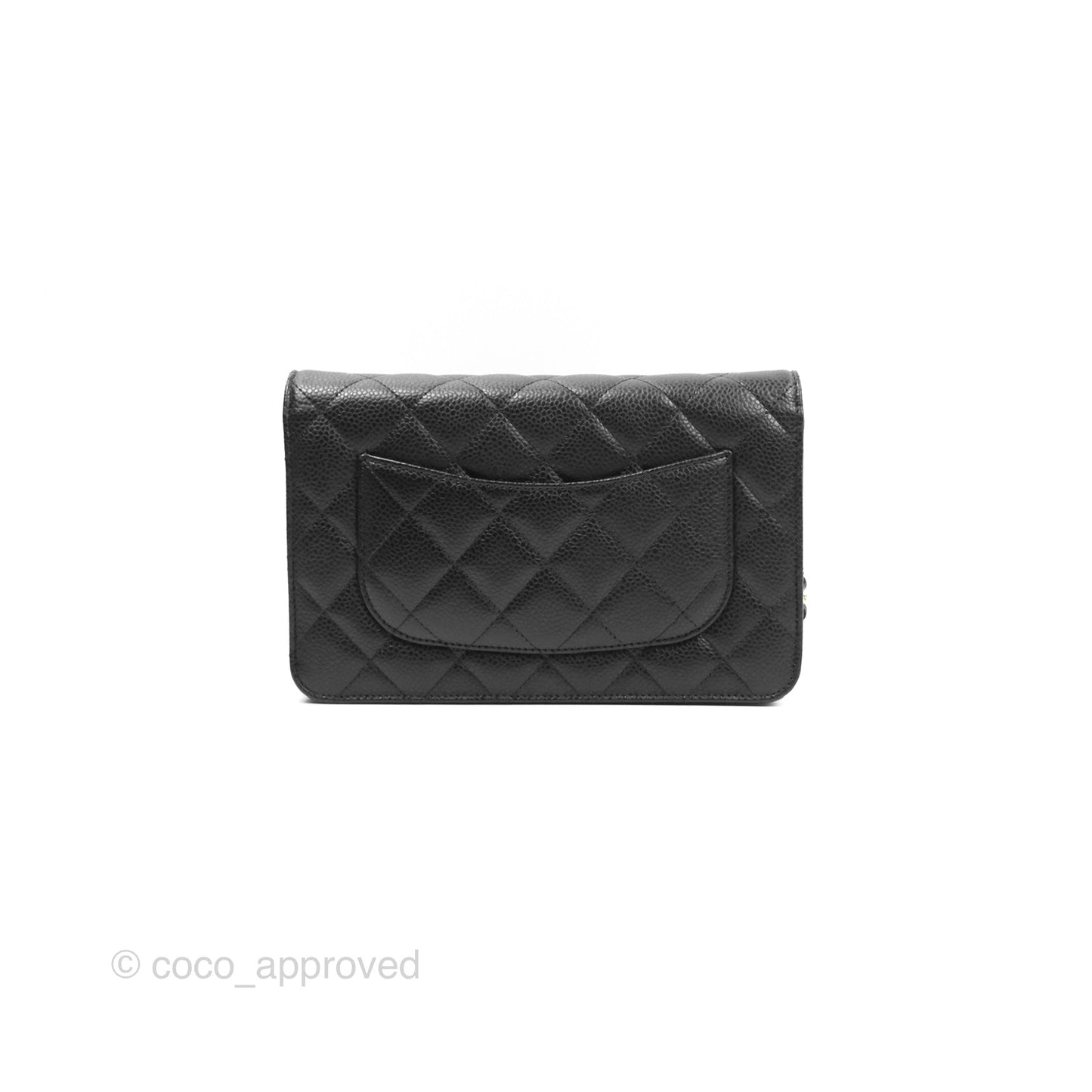 Chanel Quilted Classic Wallet On Chain WOC Black Caviar Gold Hardware