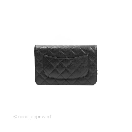 Chanel Quilted Classic Wallet On Chain WOC Black Caviar Gold Hardware