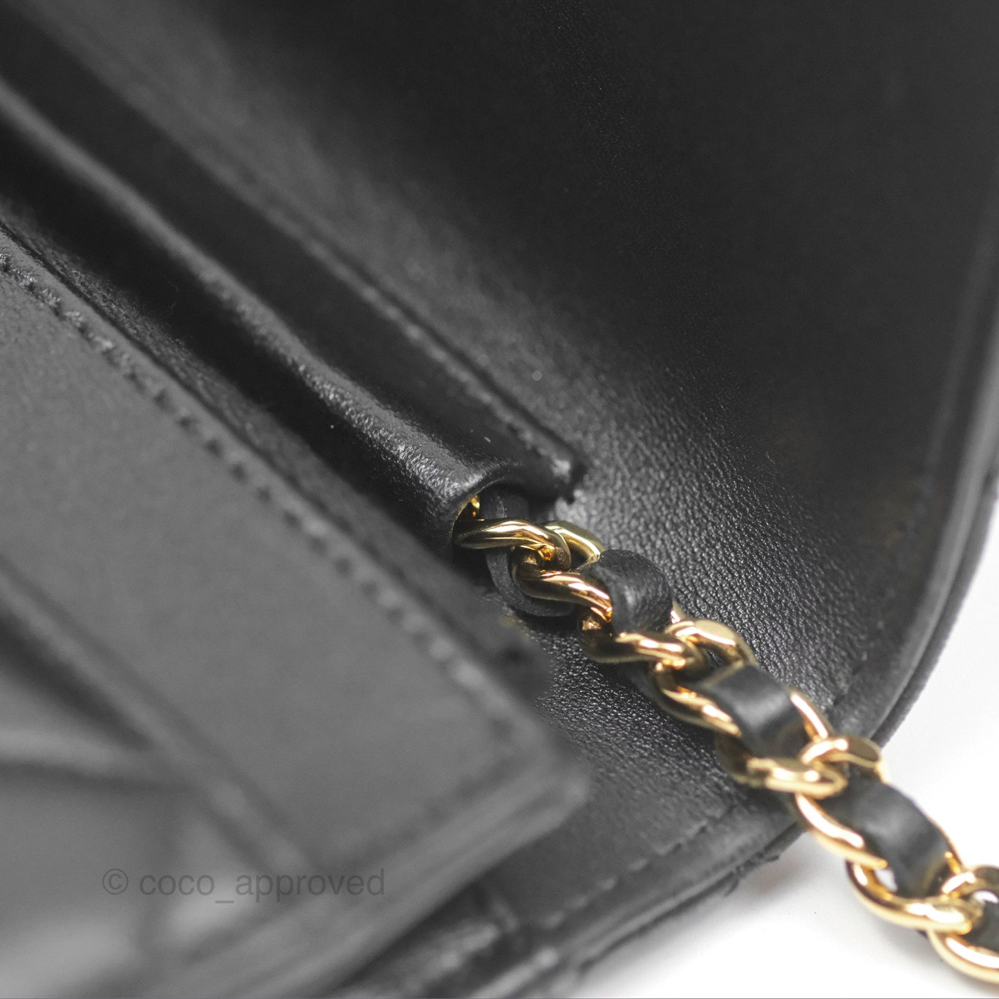 Chanel Quilted Classic WOC Black Lambskin Gold Hardware