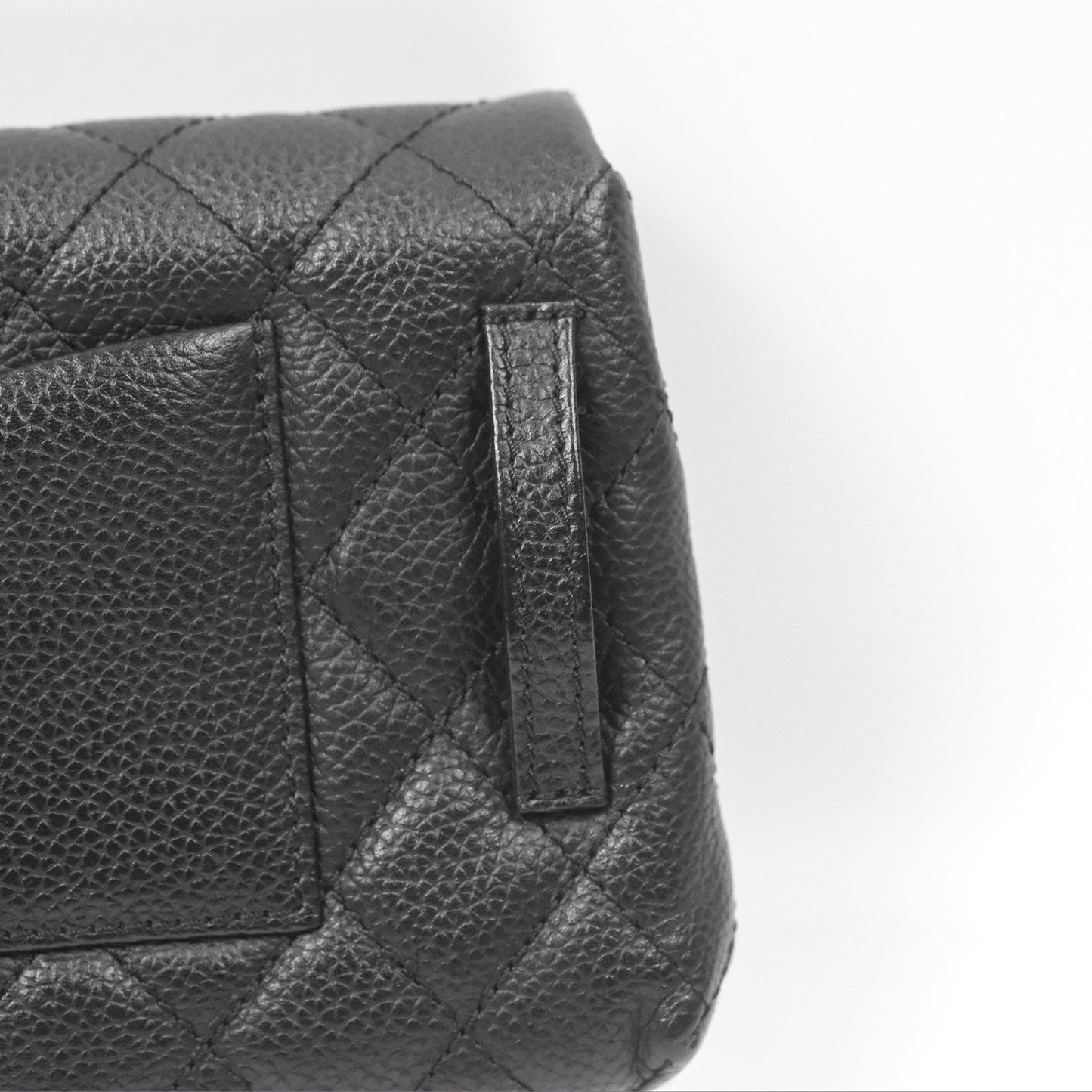 Chanel Reissue Quilted Belt Bag Black Caviar Silver Hardware