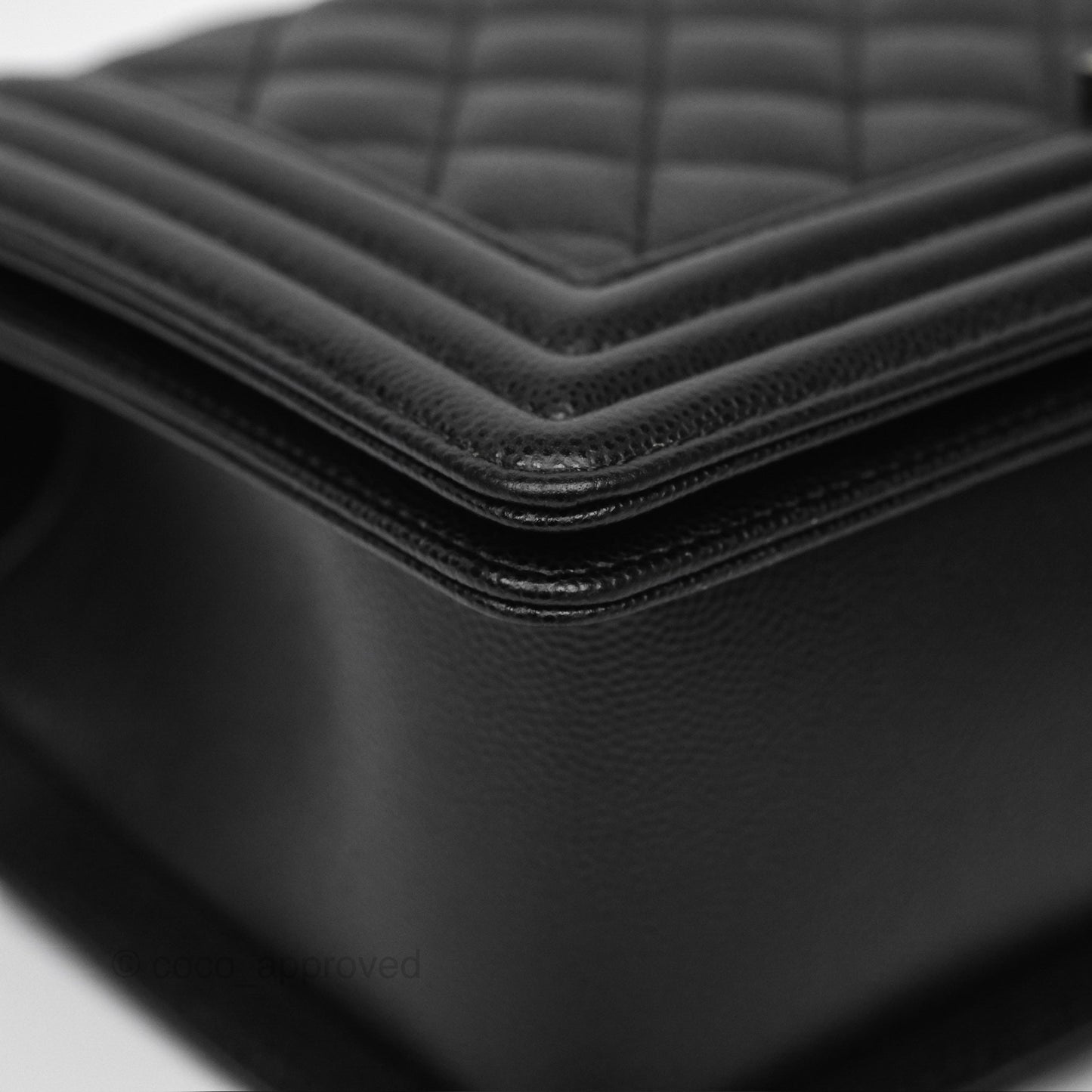 Chanel Medium Boy Quilted Black Caviar Ruthenium Hardware
