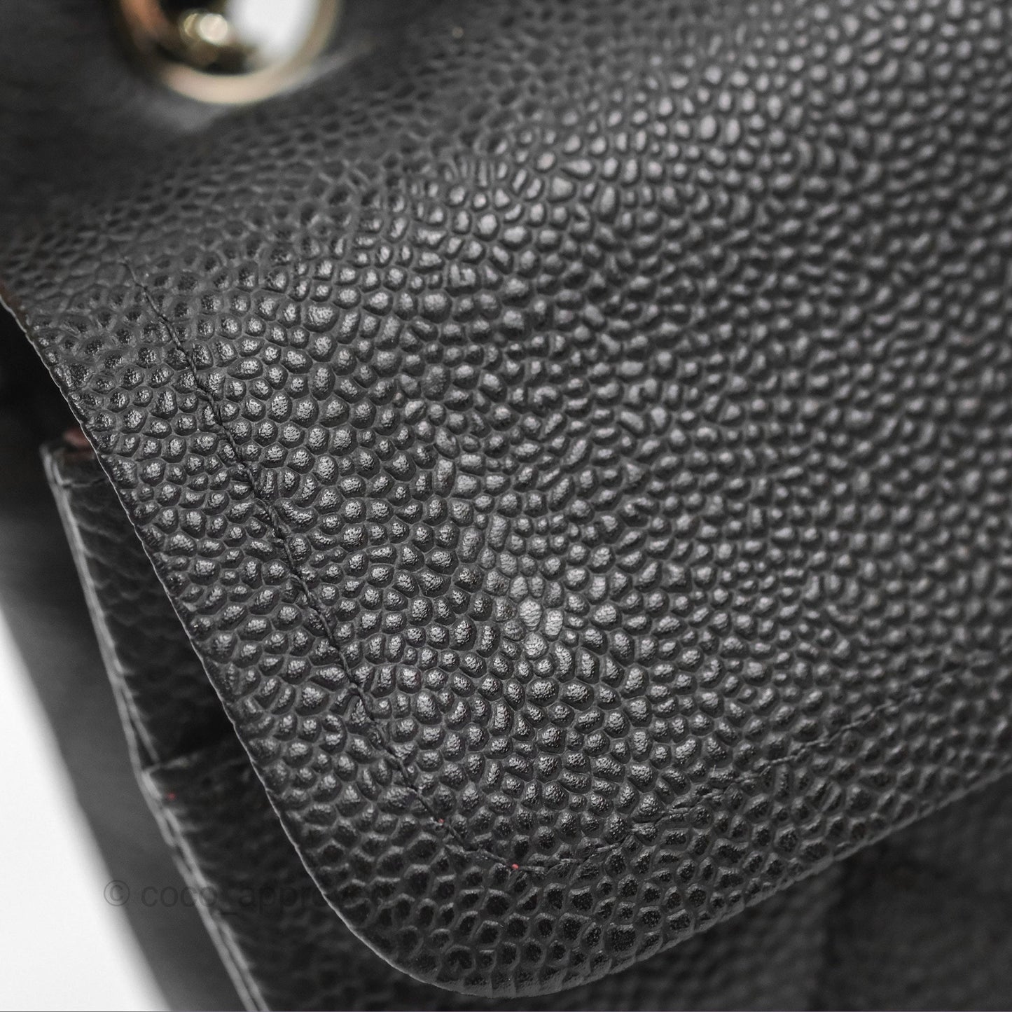Chanel Classic M/L Medium Flap Quilted Black Caviar Silver Hardware