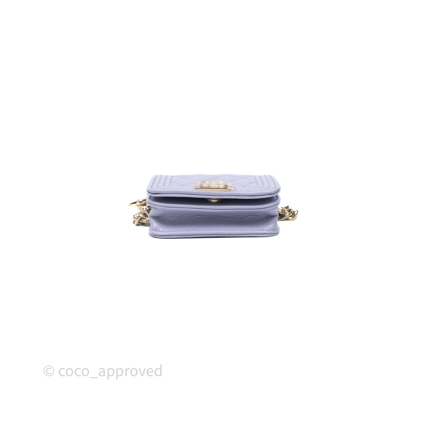 Chanel Quilted Boy Belt Bag Purple Caviar Gold Hardware