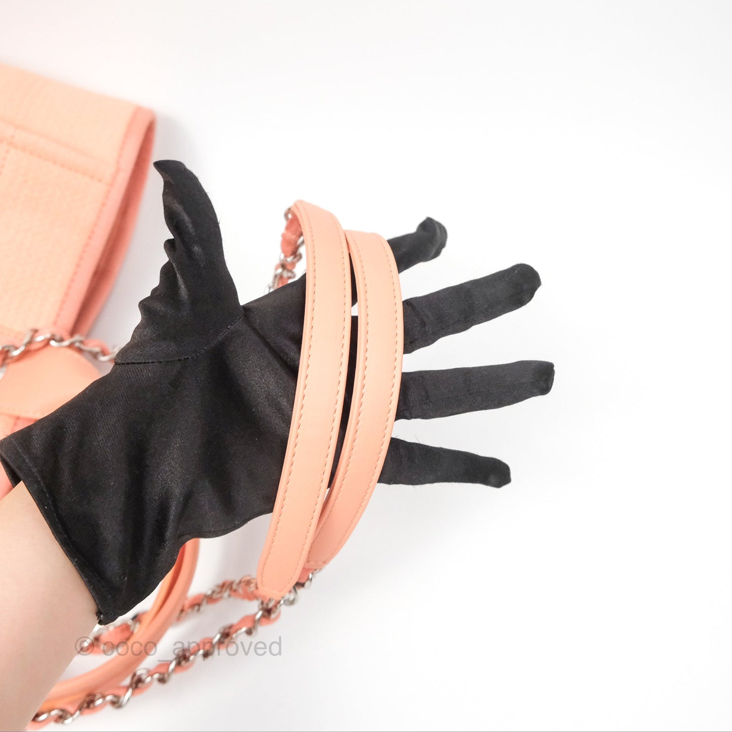 Chanel Large Deauville Coral Clair Canvas