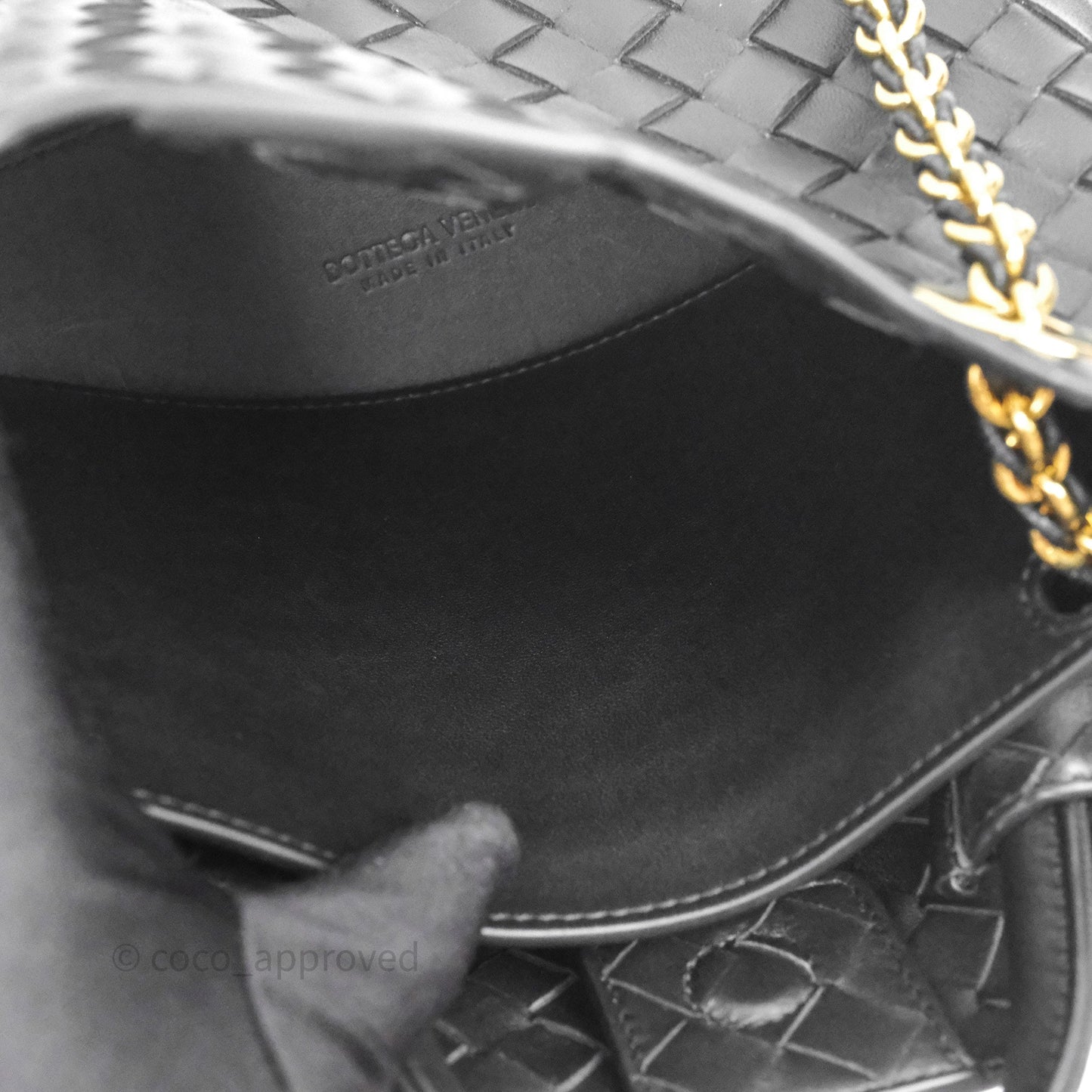 Bottega Veneta Small Andiamo Bag Black Intrecciato Lambskin