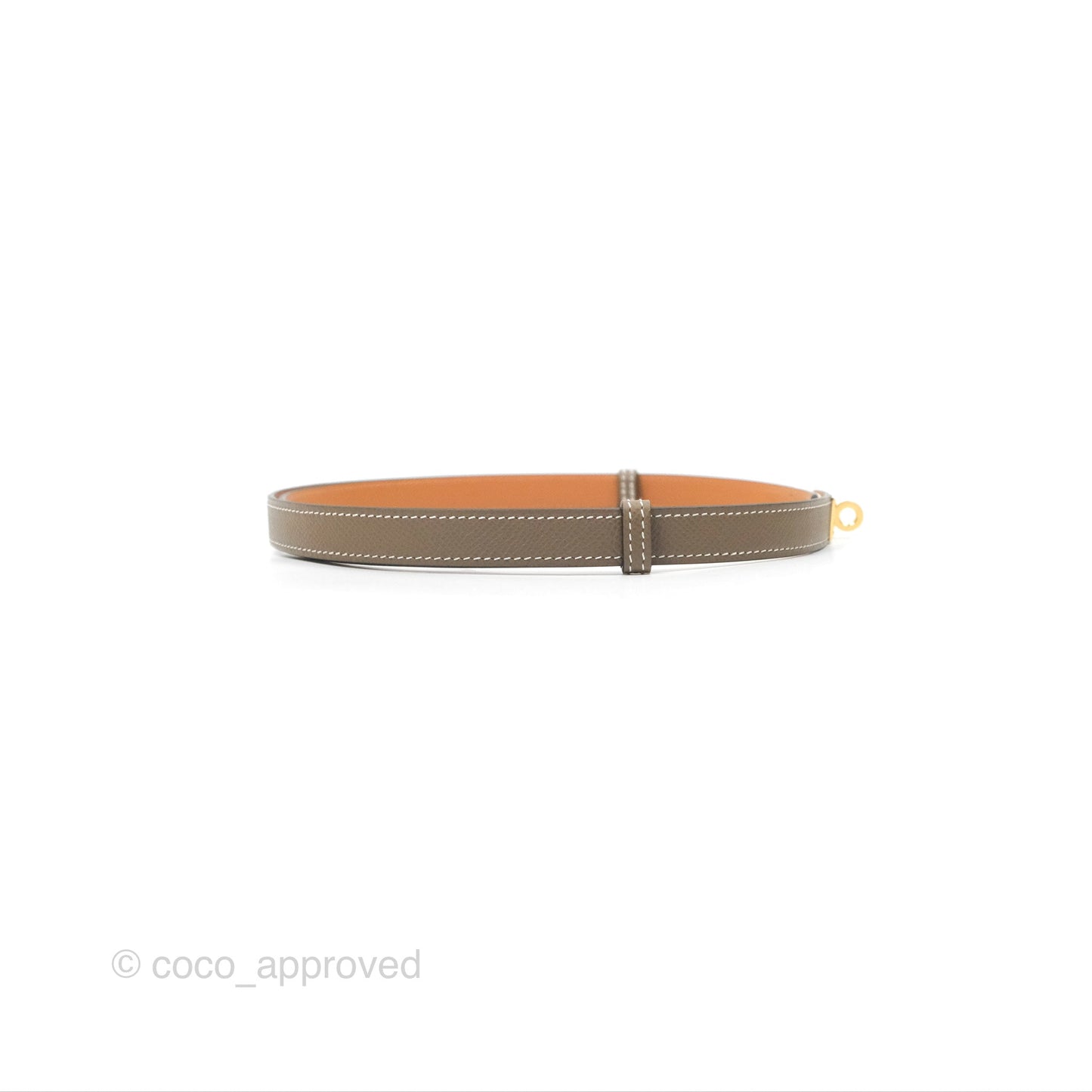 Hermès Epsom Kelly Buckle Belt Etoupe Gold Hardware