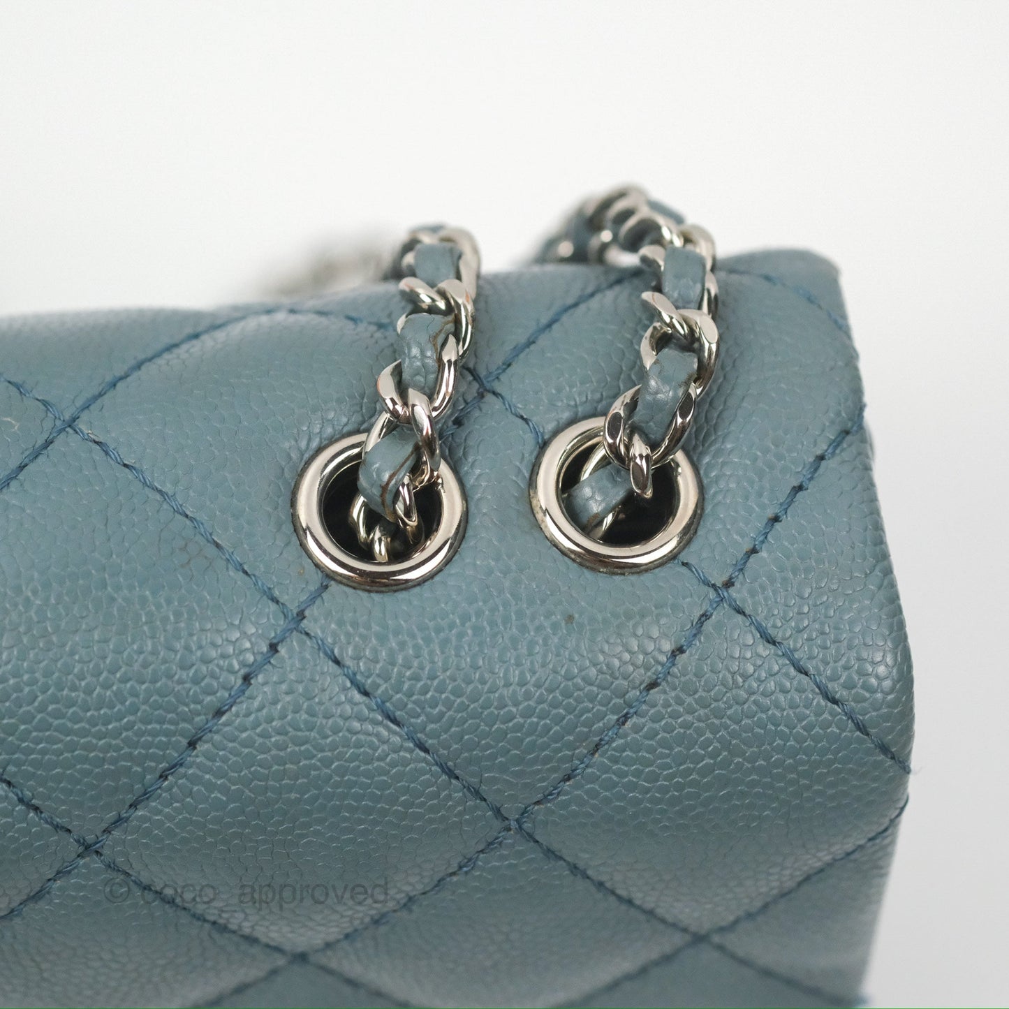 Chanel Quilted Small Urban Companion Flap Bag Blue Caviar Silver Hardware
