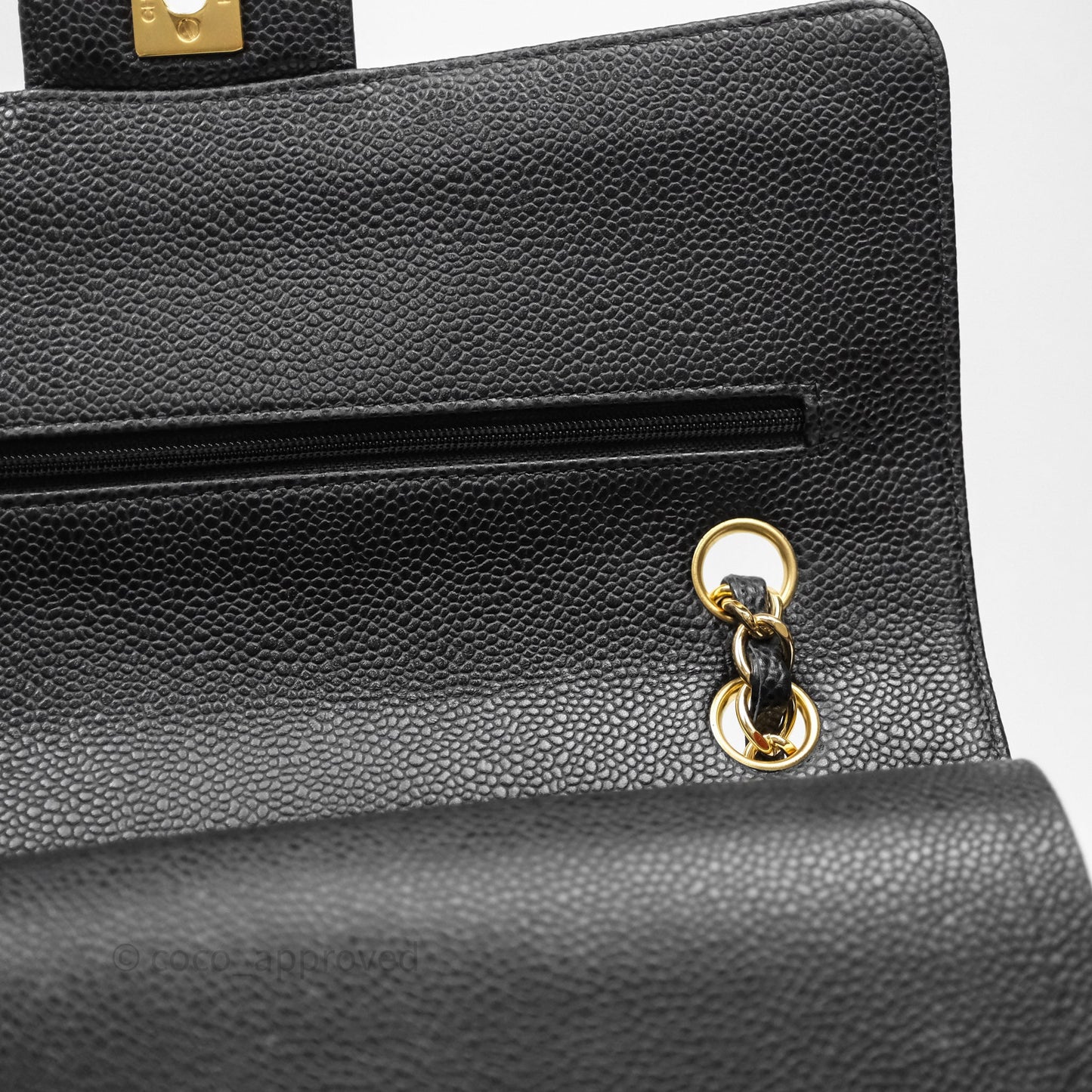 Chanel Classic Medium Flap Quilted Black Caviar Gold Hardware