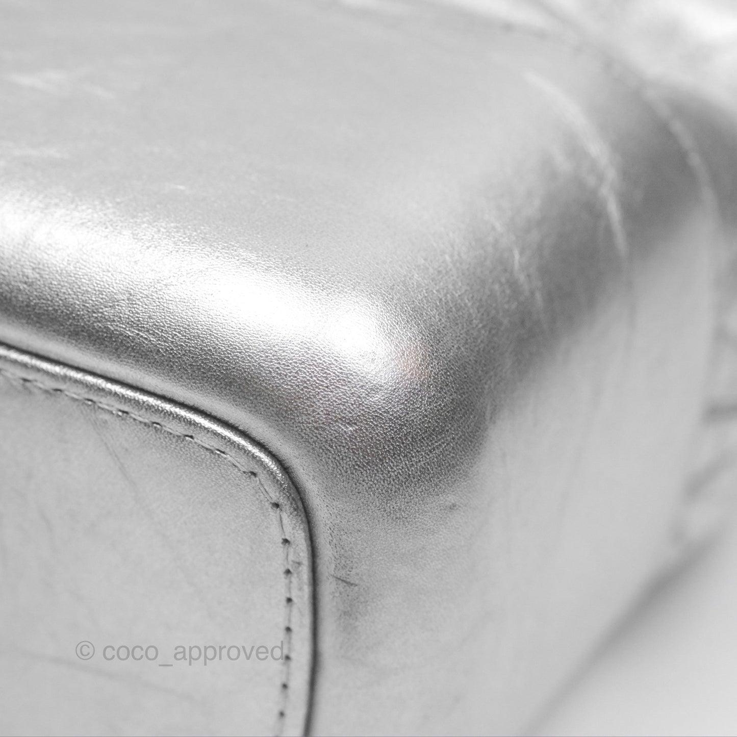Chanel Large Gabrielle Hobo Metallic Silver Aged Calfskin Mixed Hardware