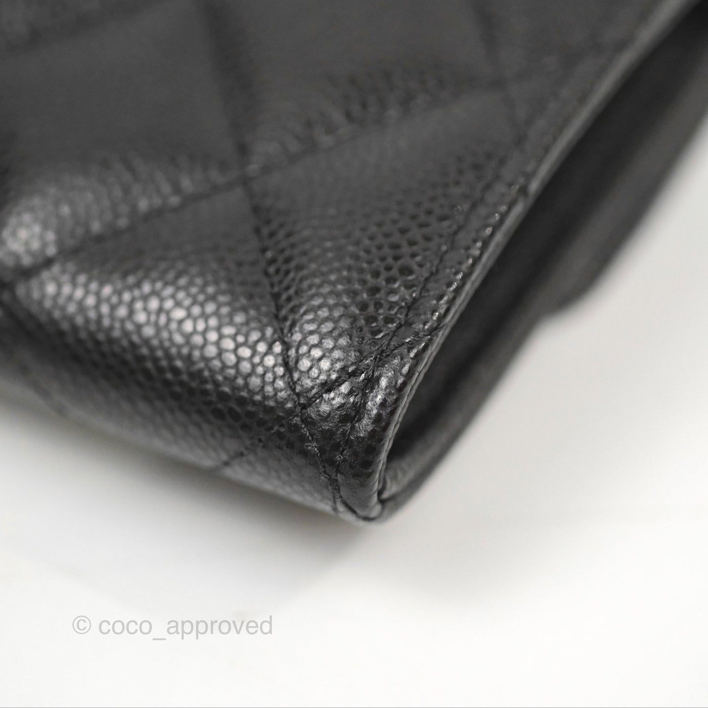 Chanel Caviar Quilted Flap Card Holder Black Gold Hardware