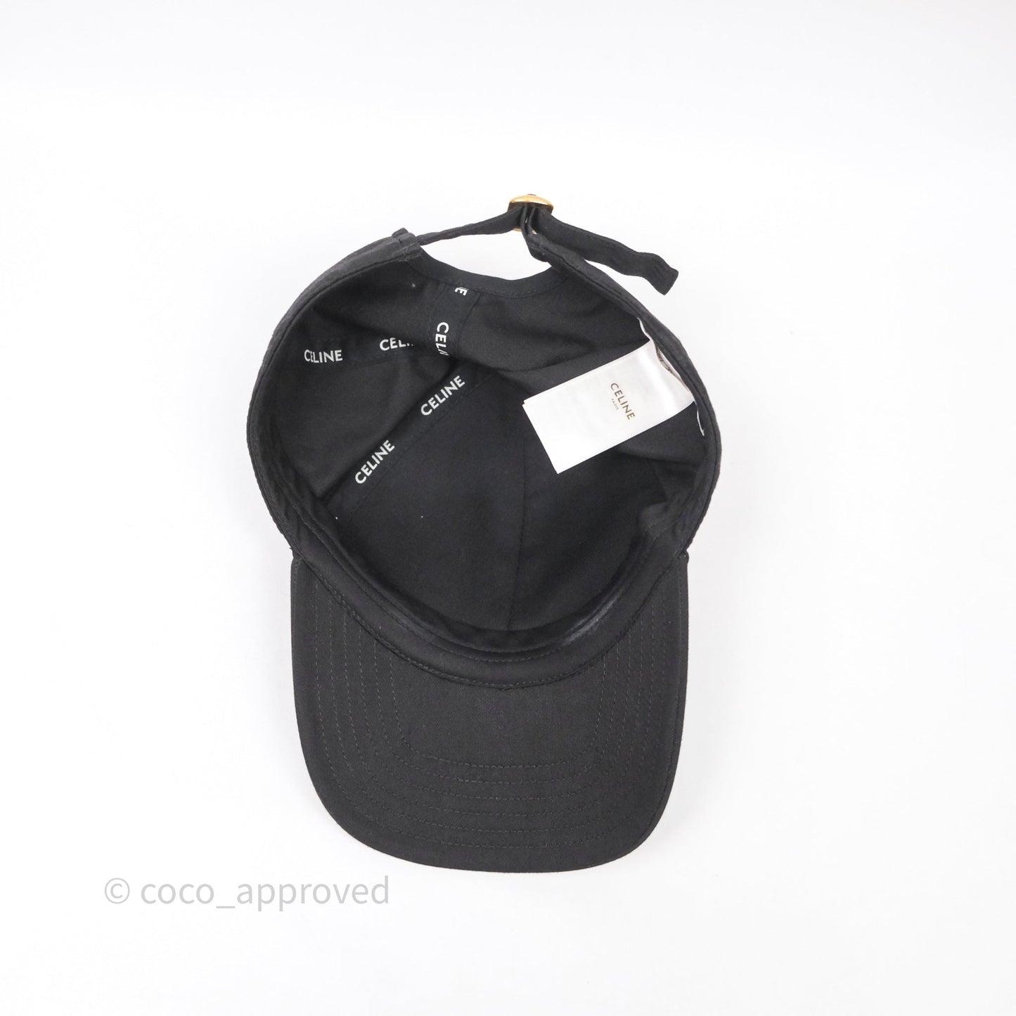 Celine Baseball Cap Cotton Triomphe Black