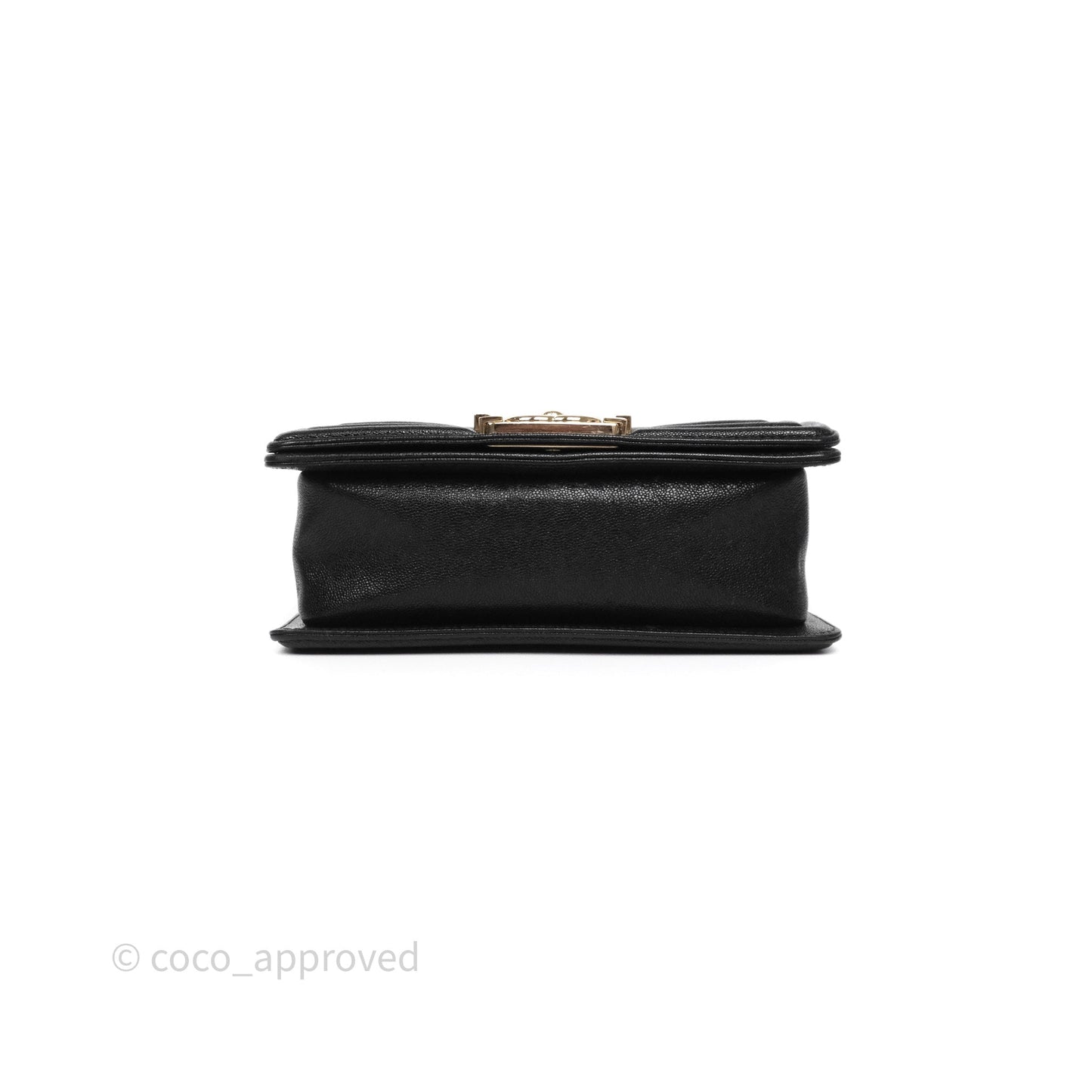 Chanel Small Boy Chevron Black Caviar Gold Hardware