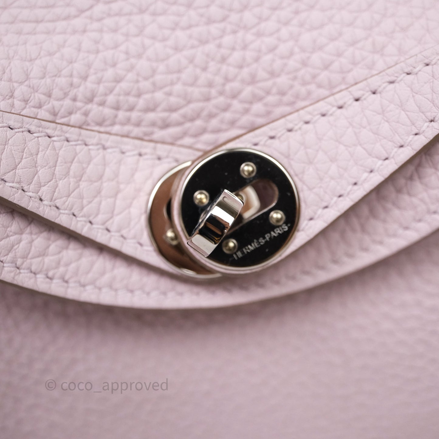 Hermès Mini Lindy 20 Mauve Pâle 09 Clemence Palladium Hardware