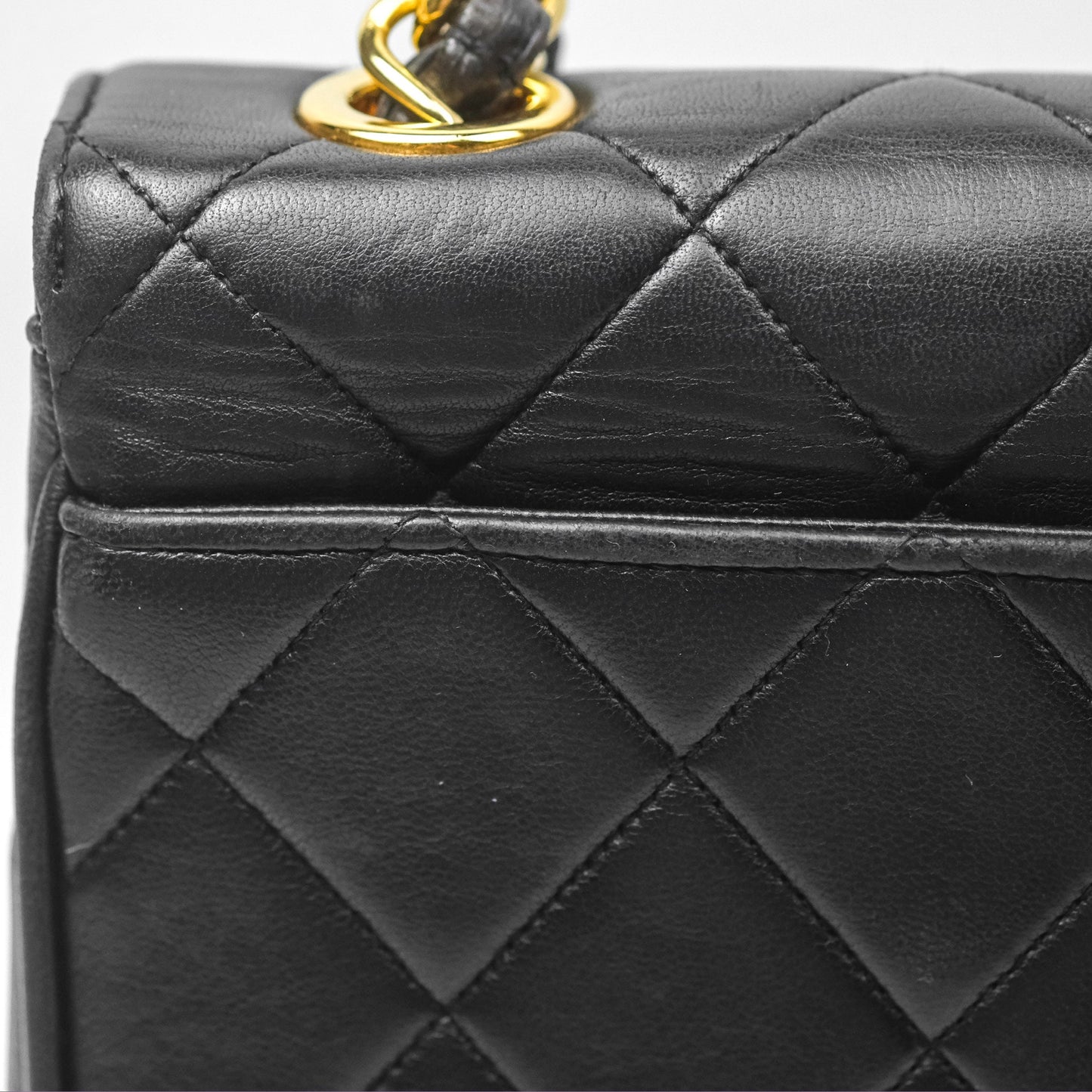 Chanel Vintage Flap Bag Black Lambskin 24K Gold Hardware