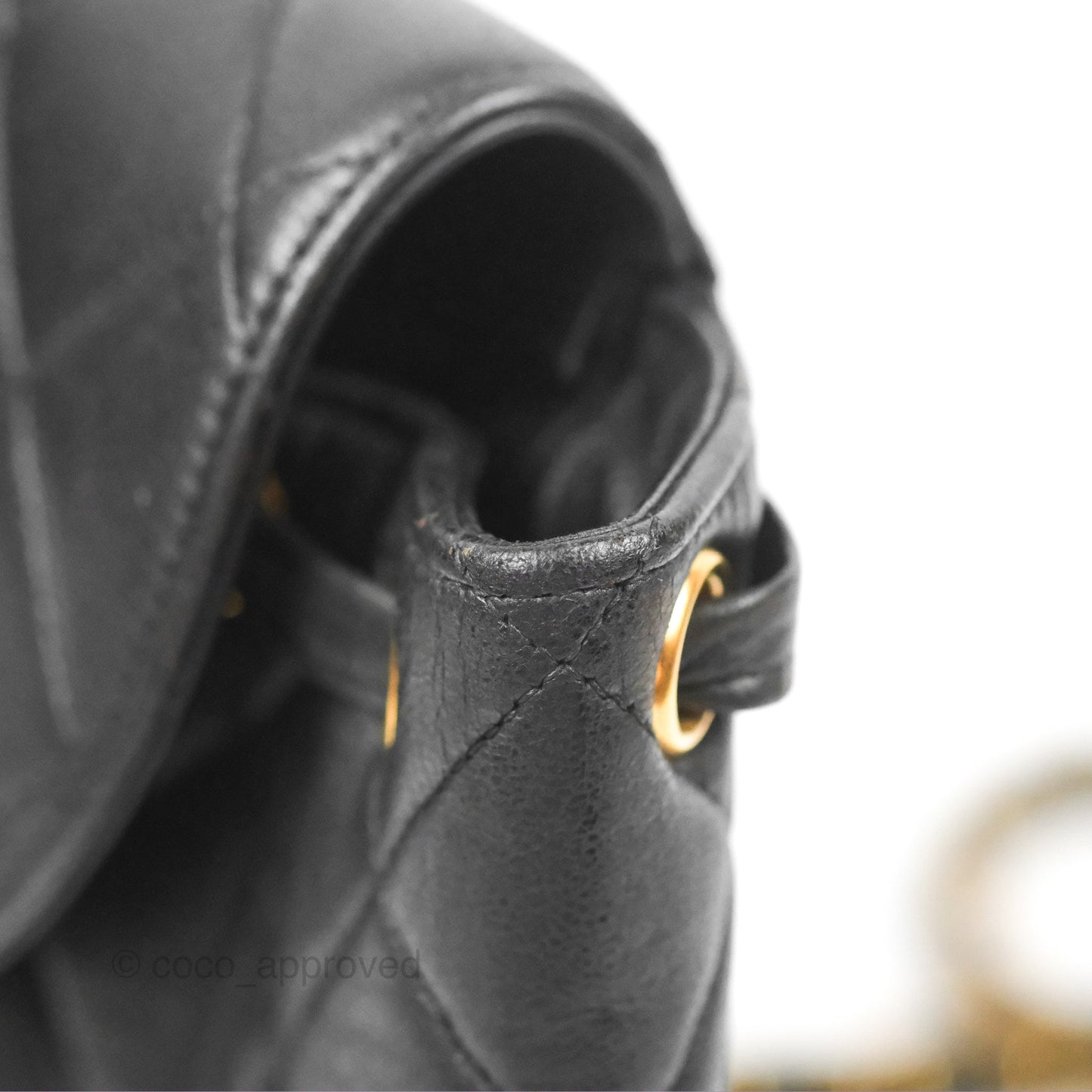 Chanel Vintage CC Duma Backpack Black Lambskin 24K Gold Hardware