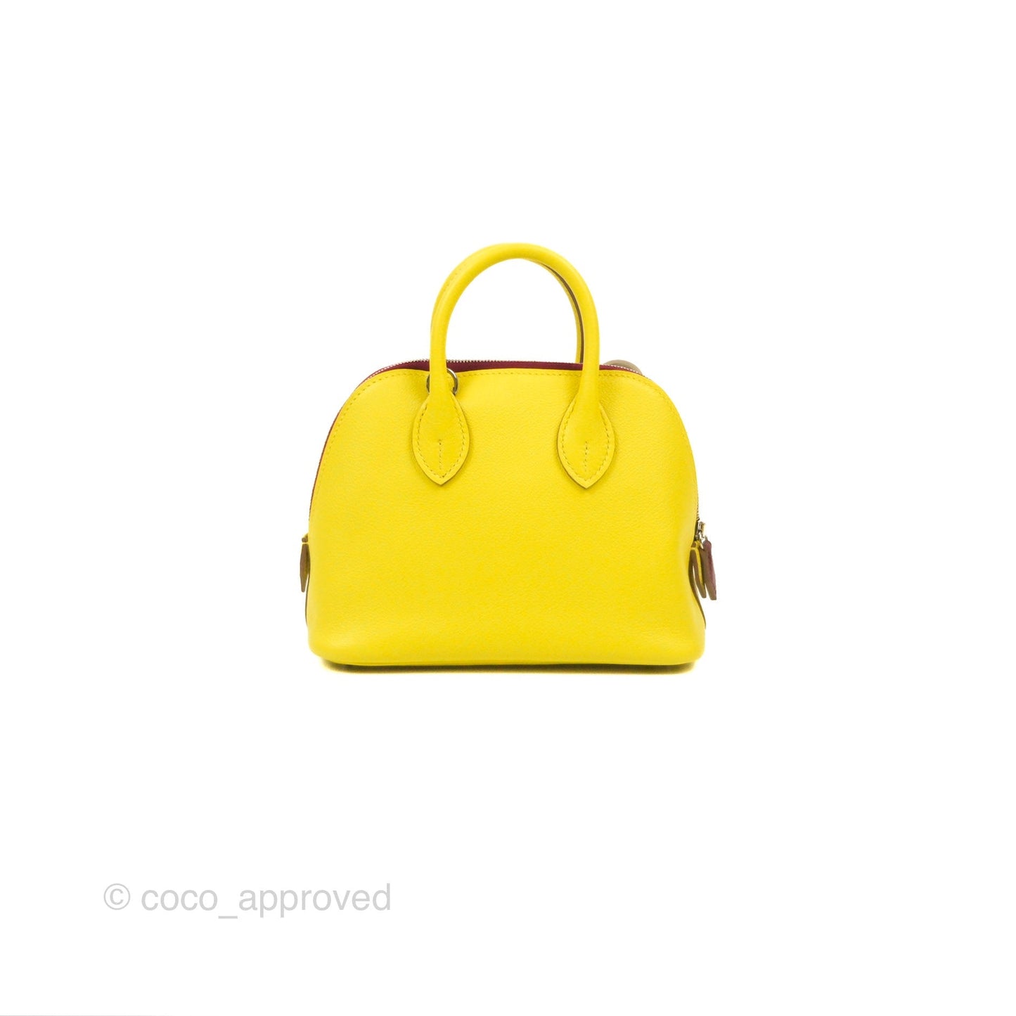Hermès Bolide Mini 1923 Lime/Rouge H Evercolor Palladium Hardware