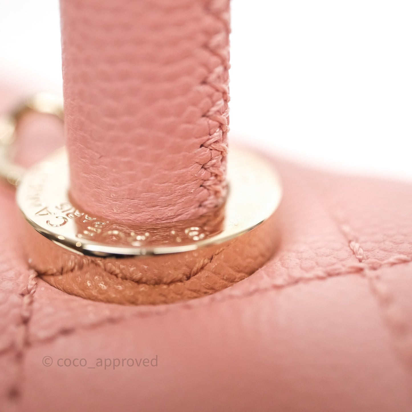 Chanel Small Coco Handle Quilted Pink Caviar Gold Hardware