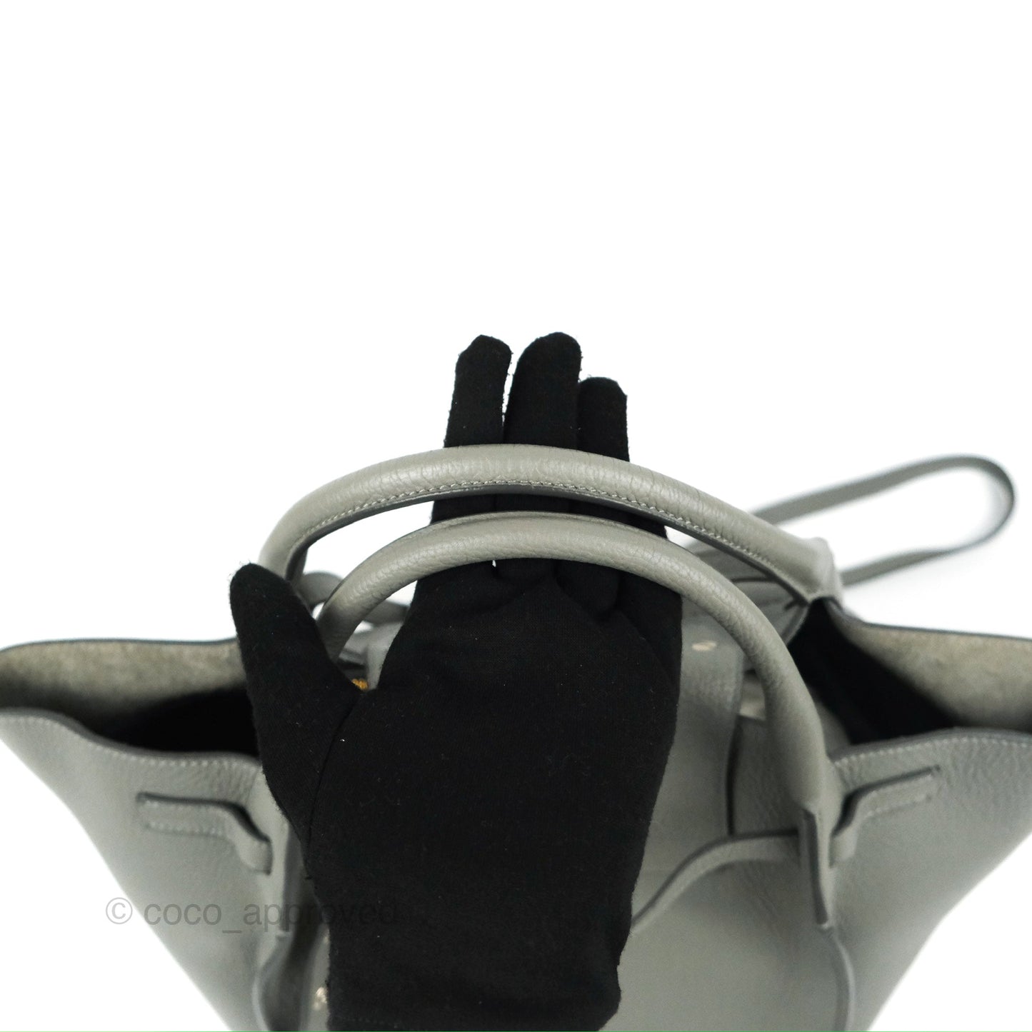 Celine Small Big Bag Grey Supple Grained Leather Silver Hardware
