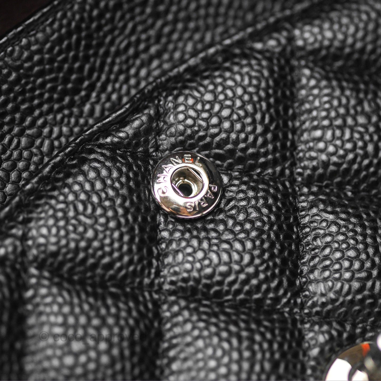 Chanel Classic M/L Medium Flap Quilted Black Caviar Silver Hardware
