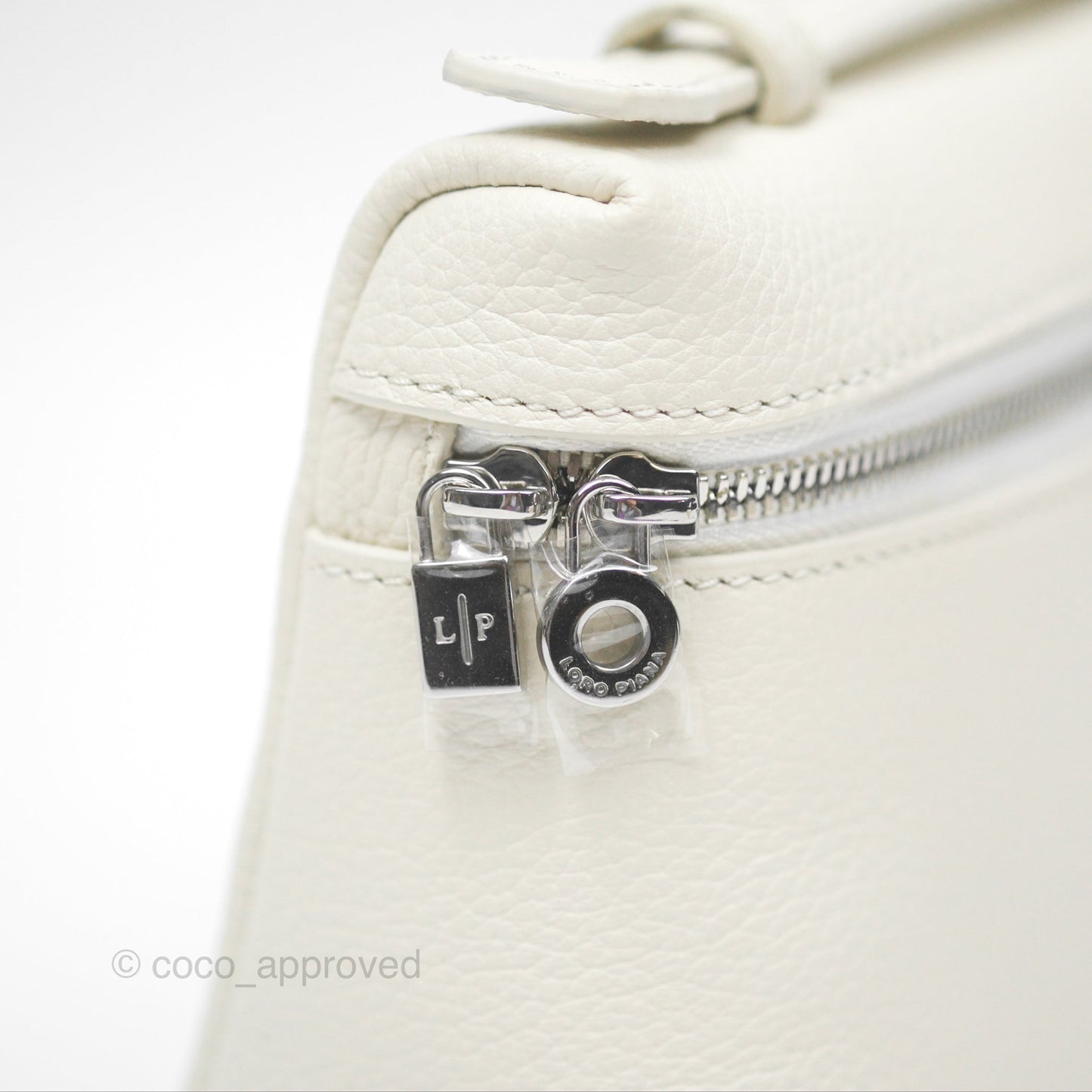 Loro Piana Extra Pocket L19 White Grained Calfskin