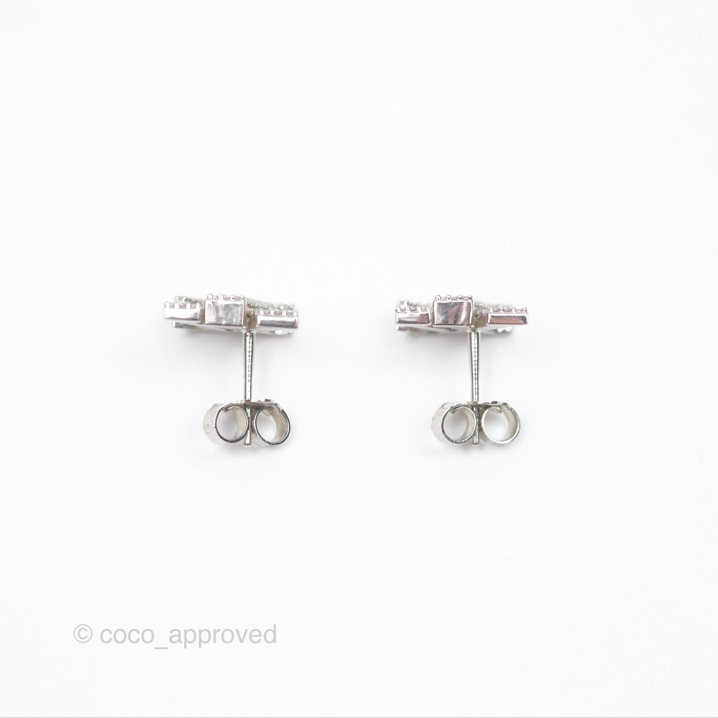 Louis Vuitton Crystal Iconic Earrings Silver Tone