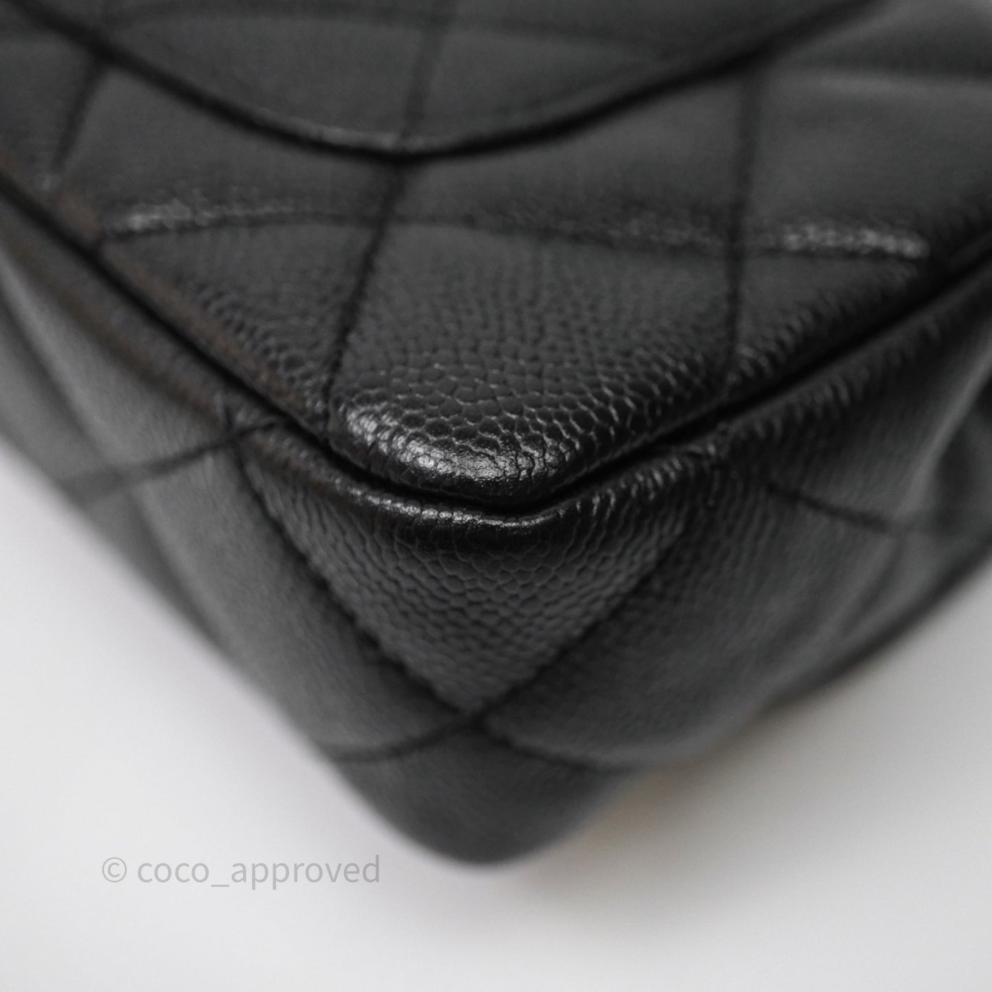 Chanel Mini Flap Bag Heart Adjustable Chain Black Caviar Aged Gold Hardware