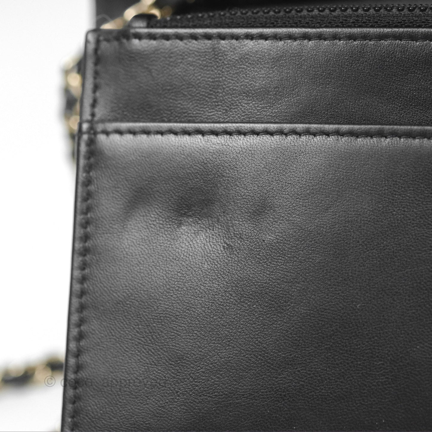 Chanel Wallet On Chain WOC Black Patent Lambskin Gold Hardware