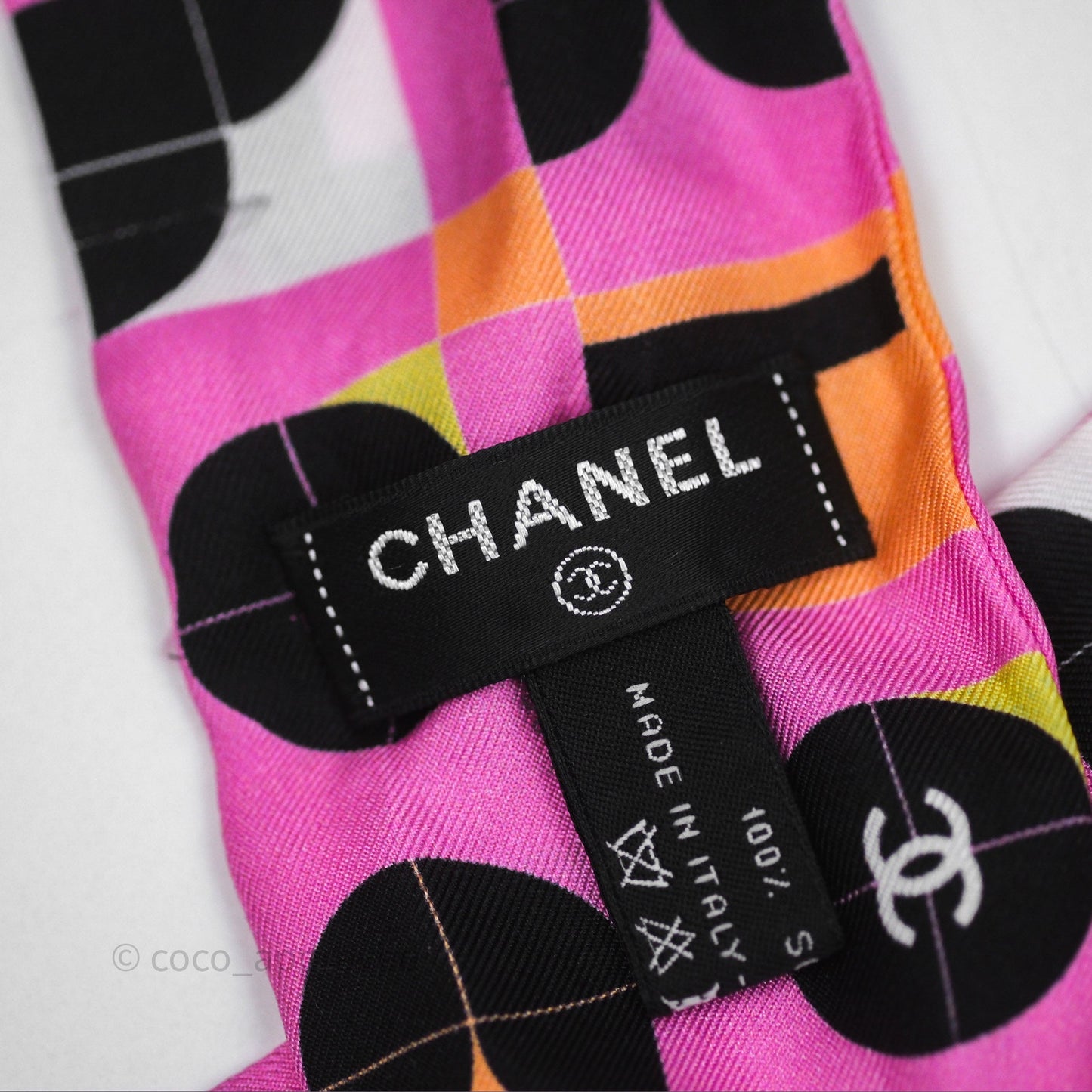 Chanel CC Silk Twilly Pink
