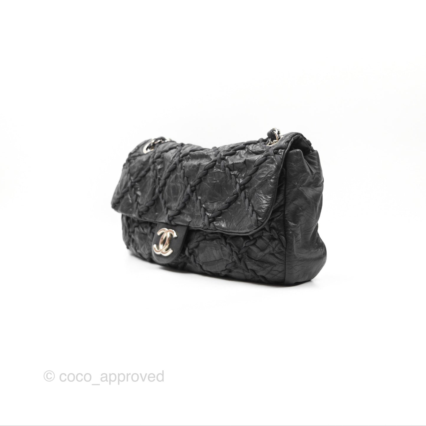 Chanel Large Flap Bag Dark Navy Silver Hardware