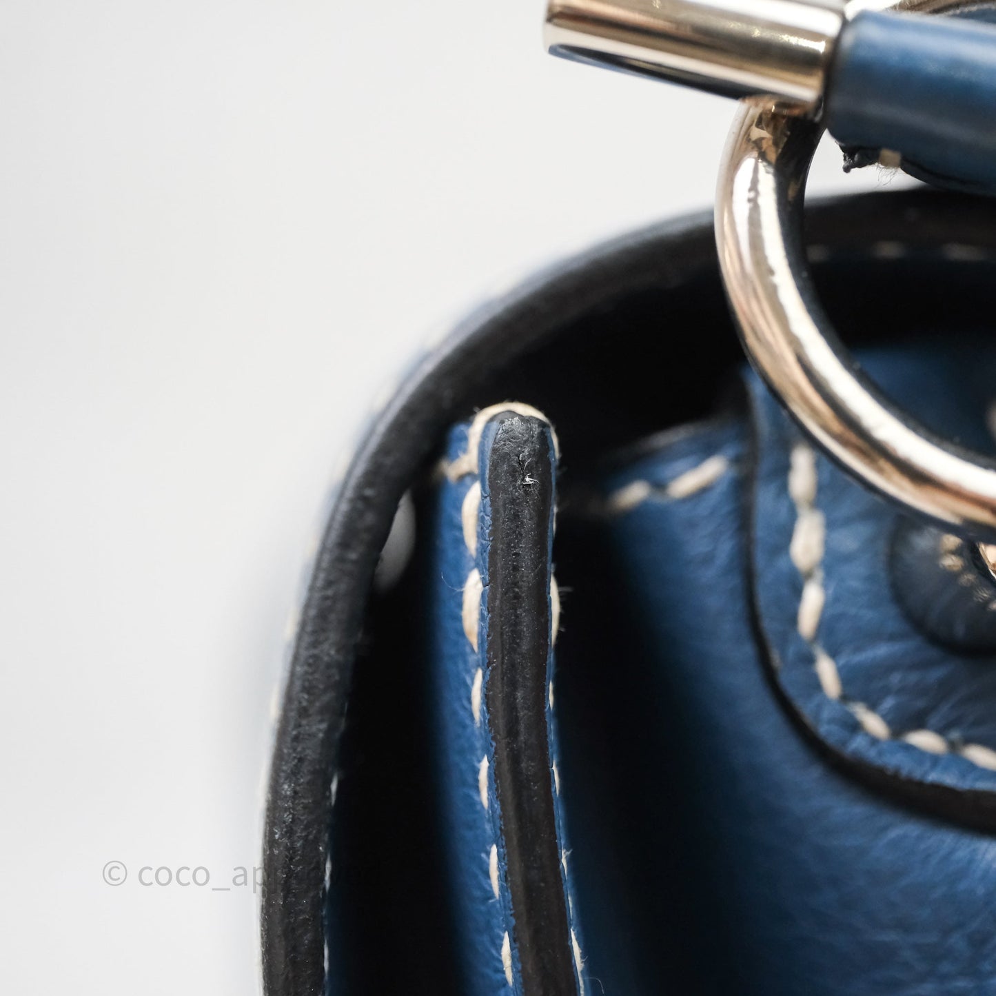 Hermès Roulis 23 Blue Evercolor Palladium Hardware
