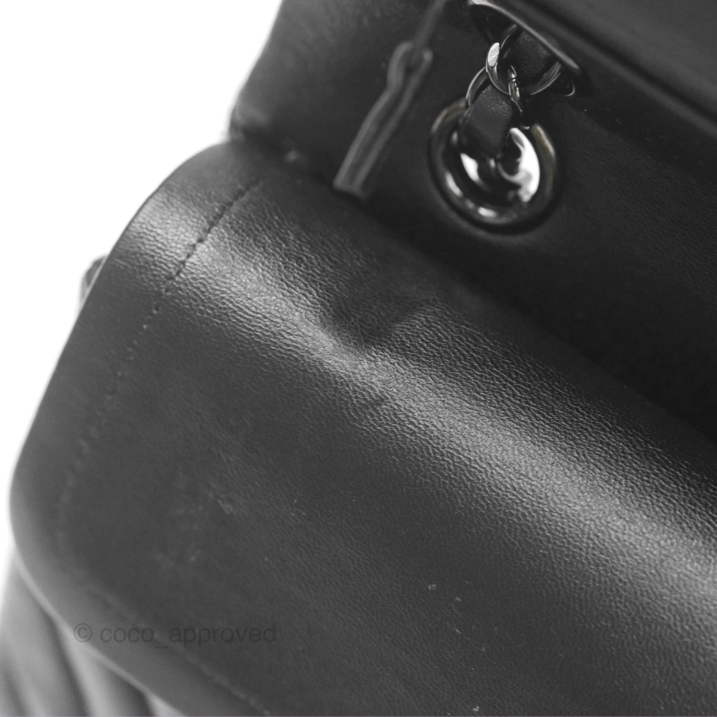 Chanel Classic M/L Medium Flap Chevron So Black Calfskin