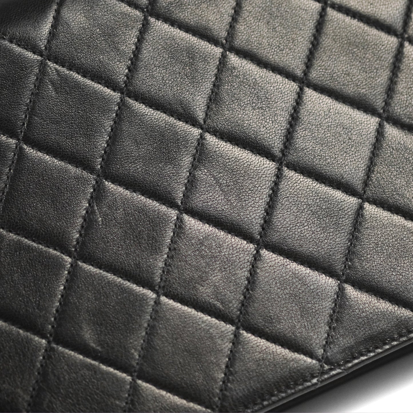 Chanel Vintage Full Flap Quilted Shoulder Bag Black Lambskin 24K Gold Hardware