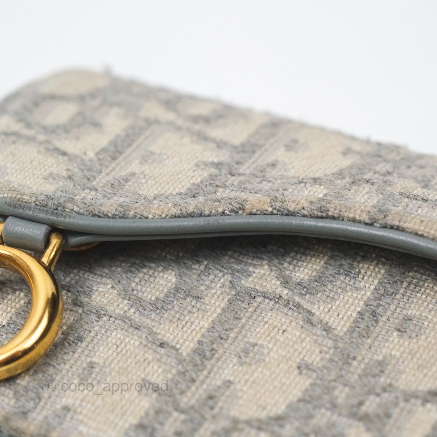 Christian Dior Saddle Bloom Card Holder Gray Dior Oblique Jacquard